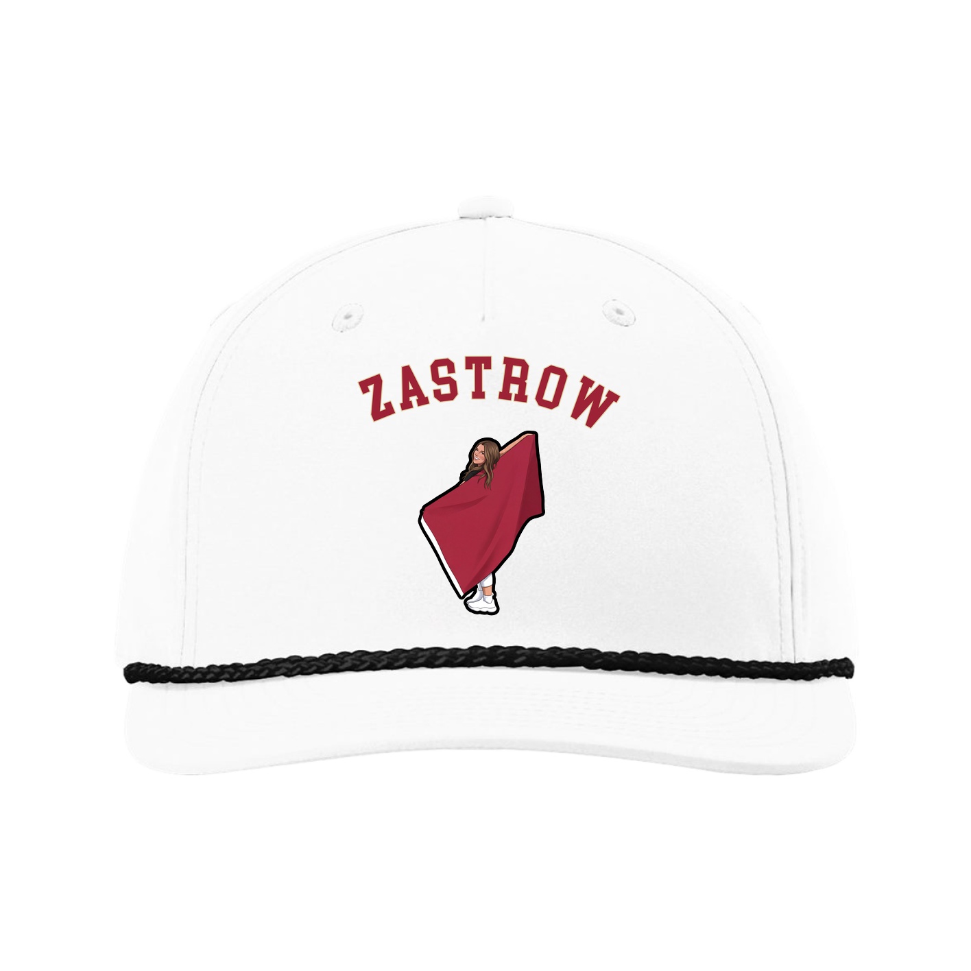 Five-Panel Classic Rope Cap — Shirsey Arch in White