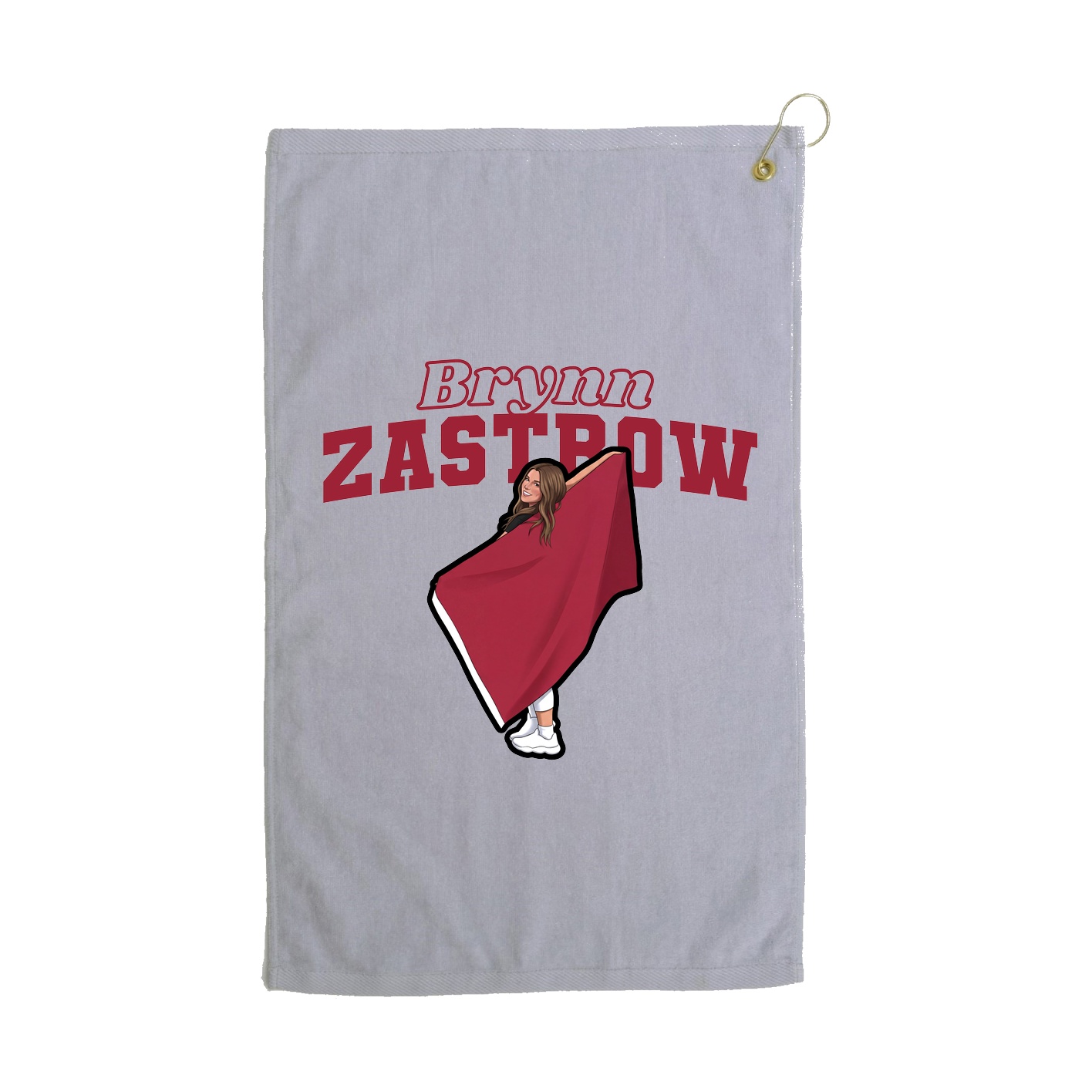 Golf Towel — Name Arch in Grey