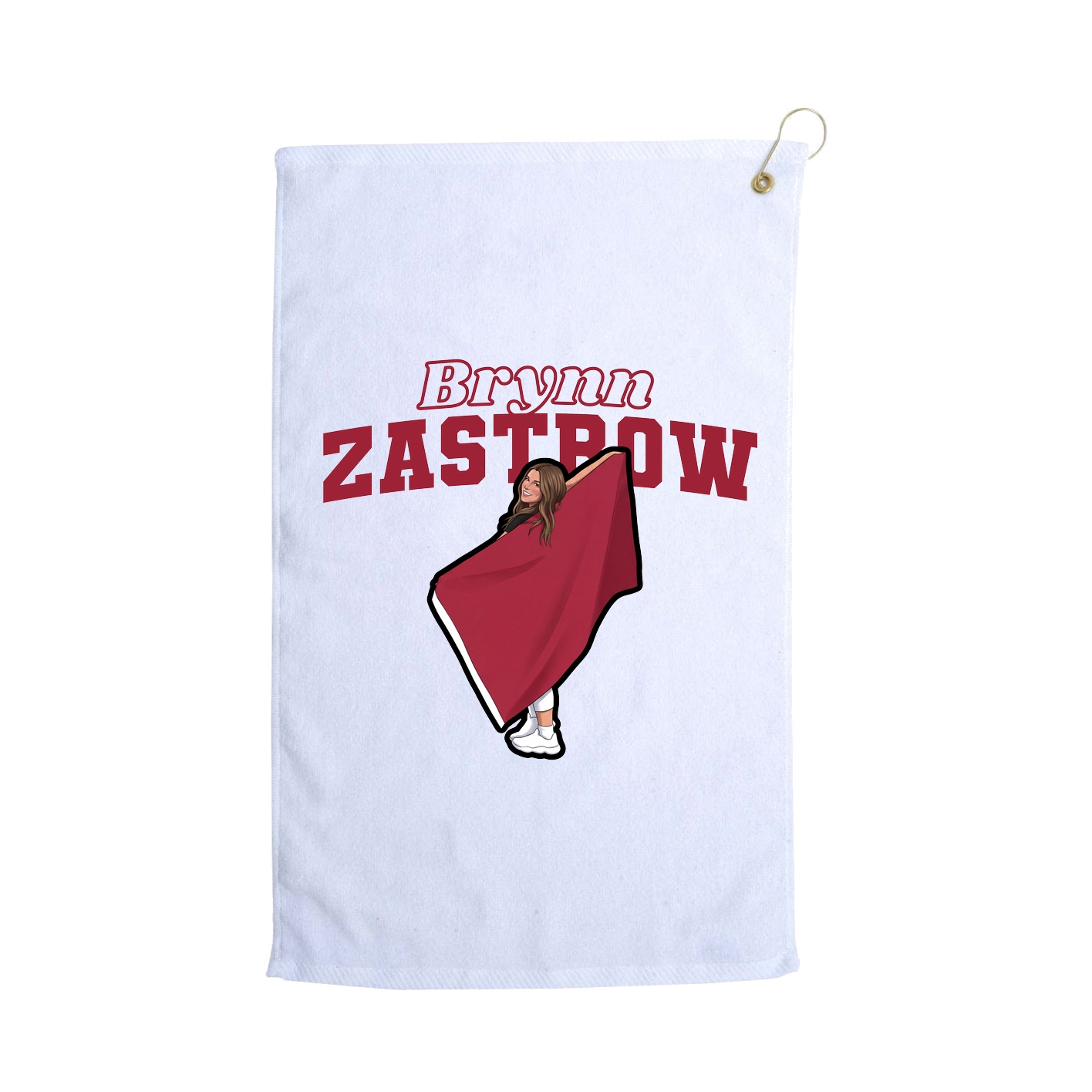 Golf Towel — Name Arch in White