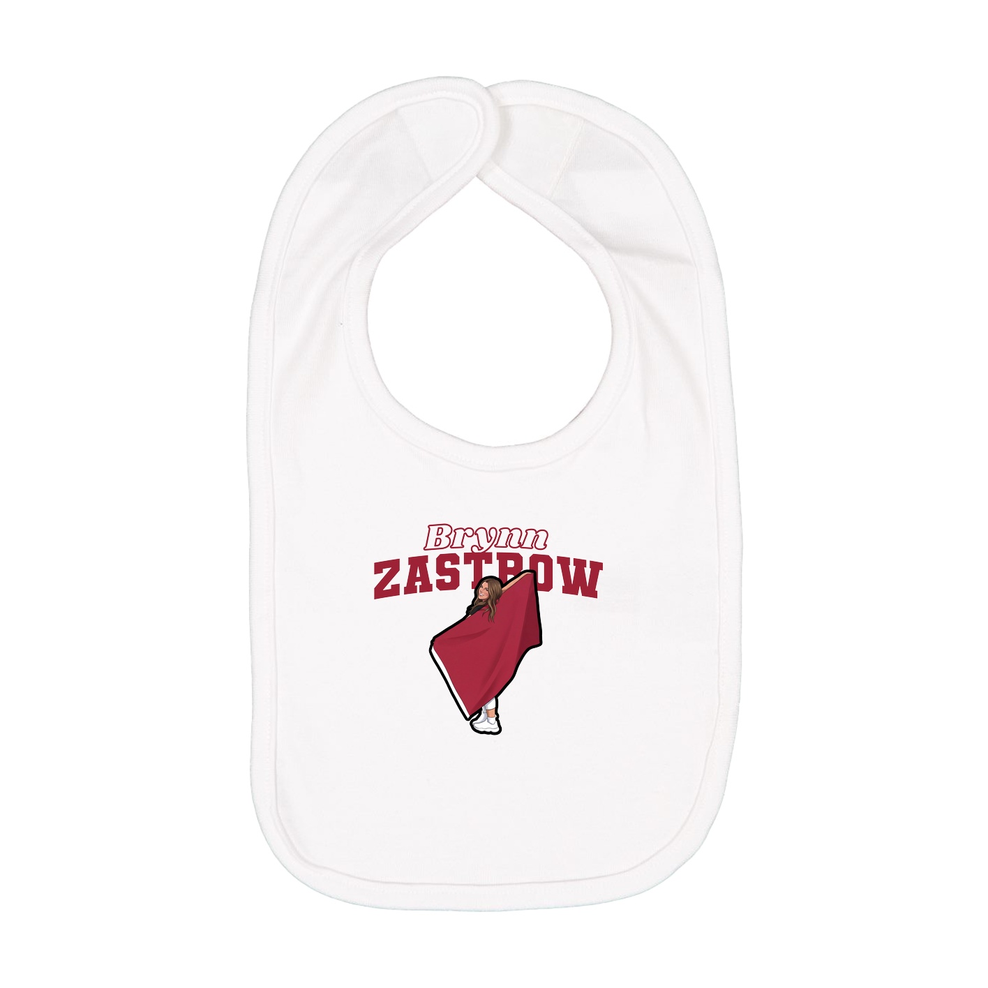 Infant Bib — Name Arch in White