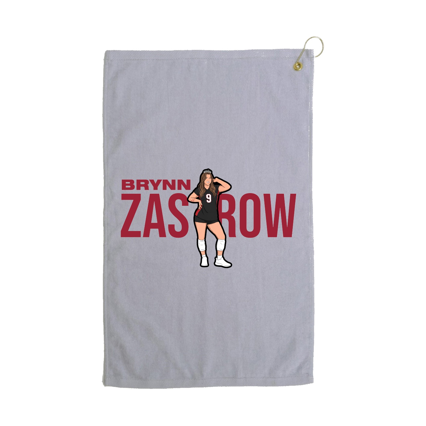 Golf Towel — Player Name in Grey