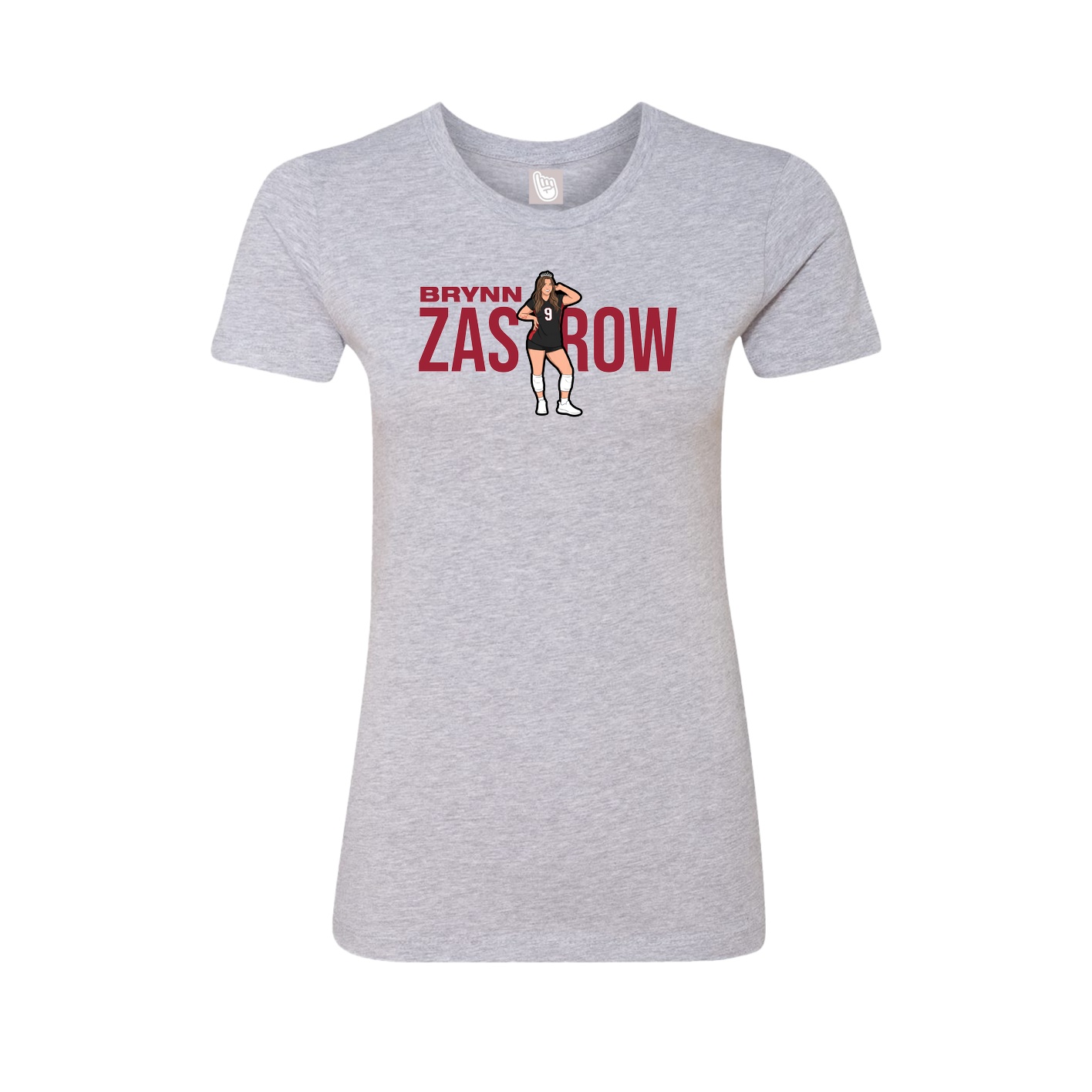 Fitted Women's Tee — Player Name in Grey