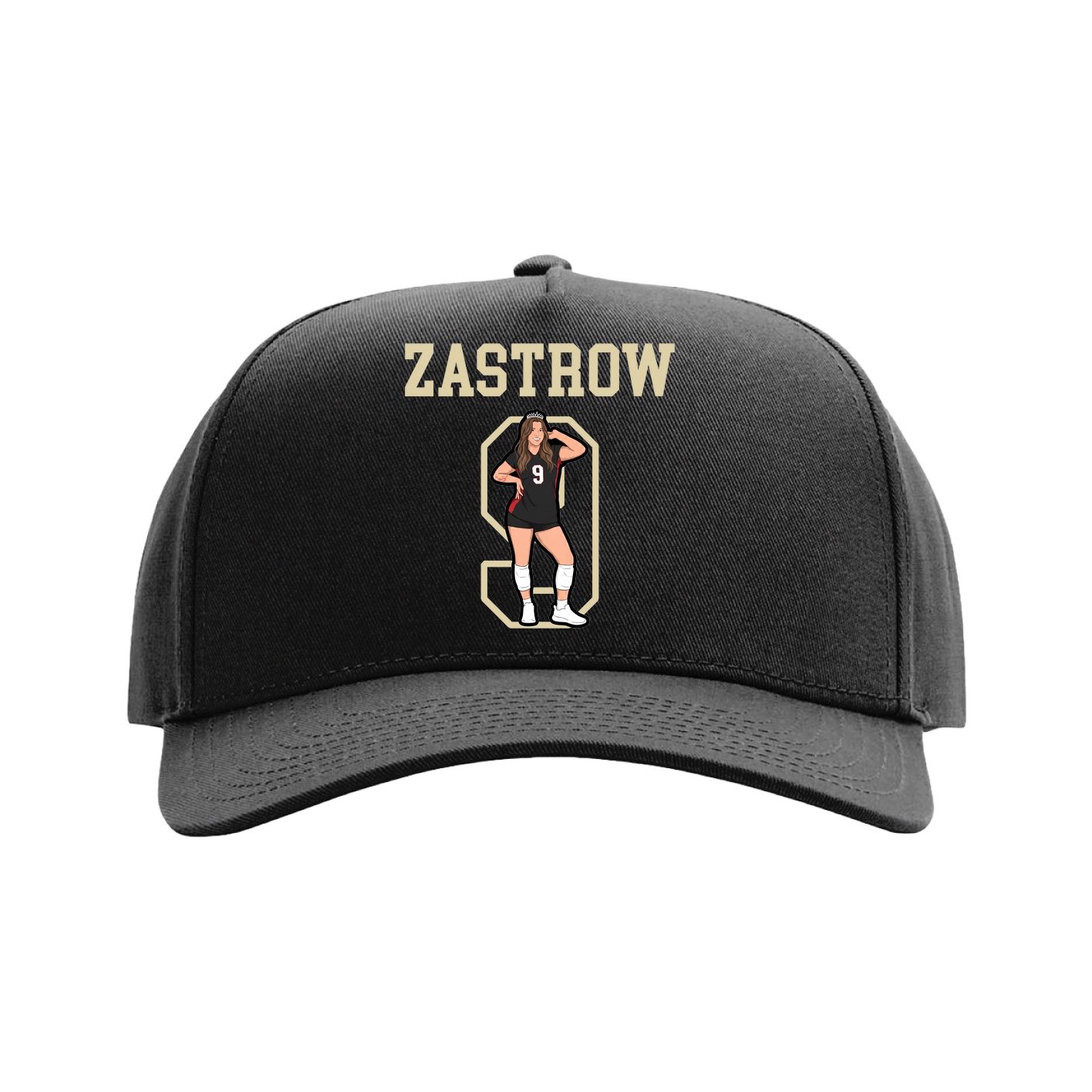 Full Fabric Five-Panel Champ Cap — Shirsey in Black