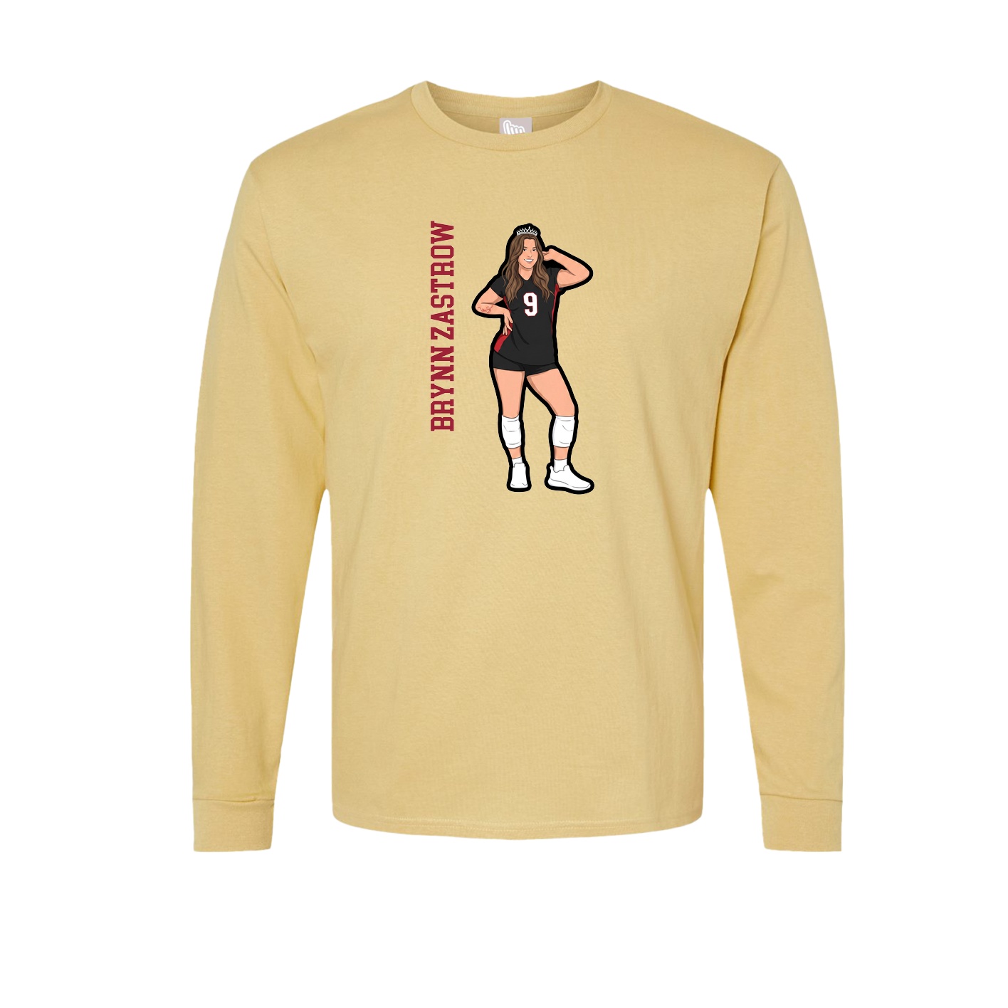 Long Sleeve Tee — Name Vertical in Vegas Gold