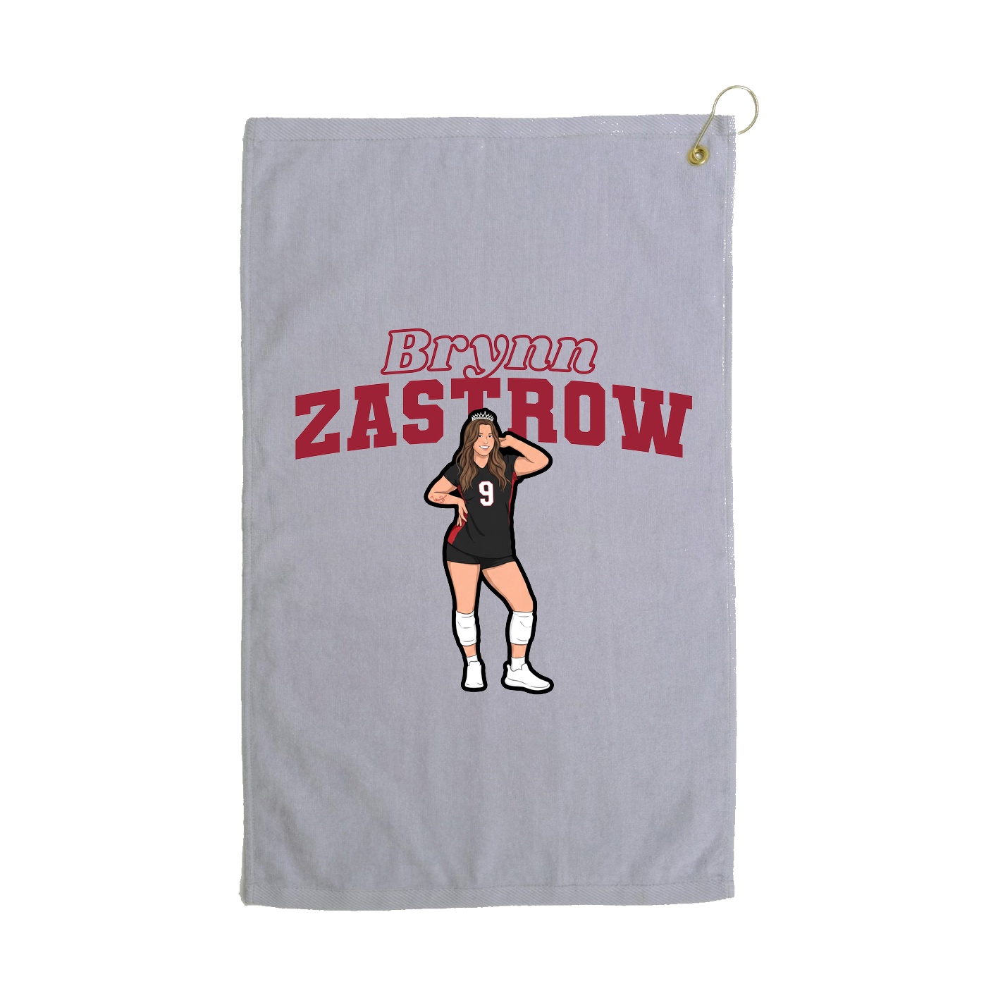 Golf Towel — Name Arch in Grey