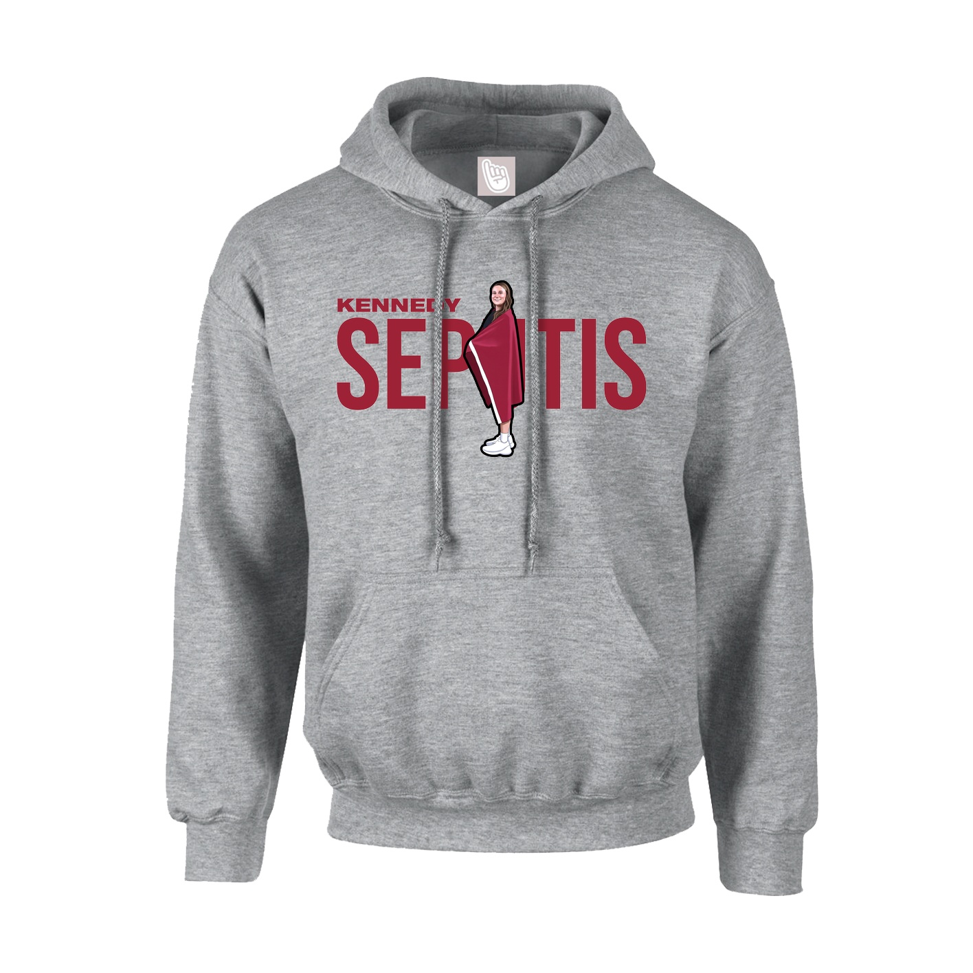 Hoodie — Player Name in Grey