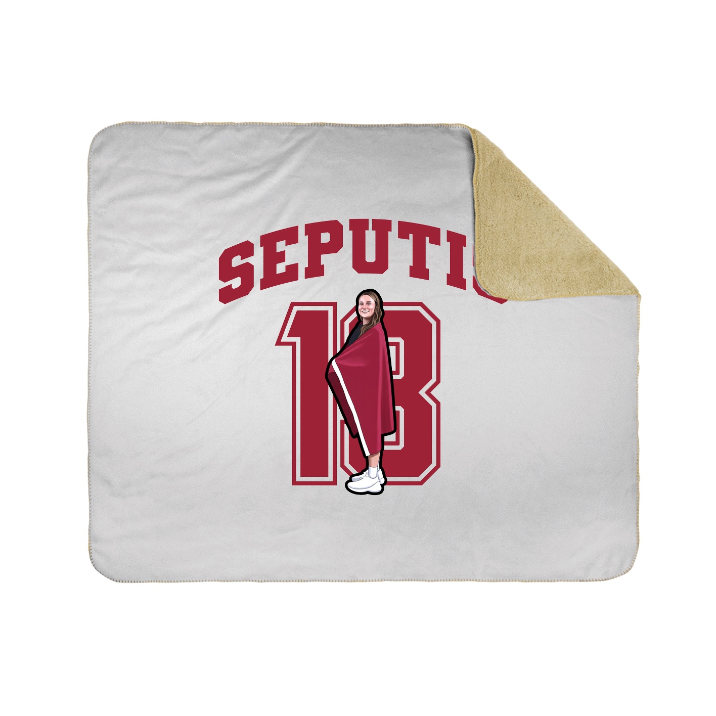 Throw Blanket — Number in White