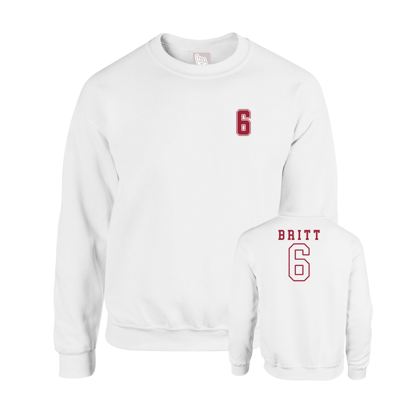 Fleece Crew — Chest Back in White
