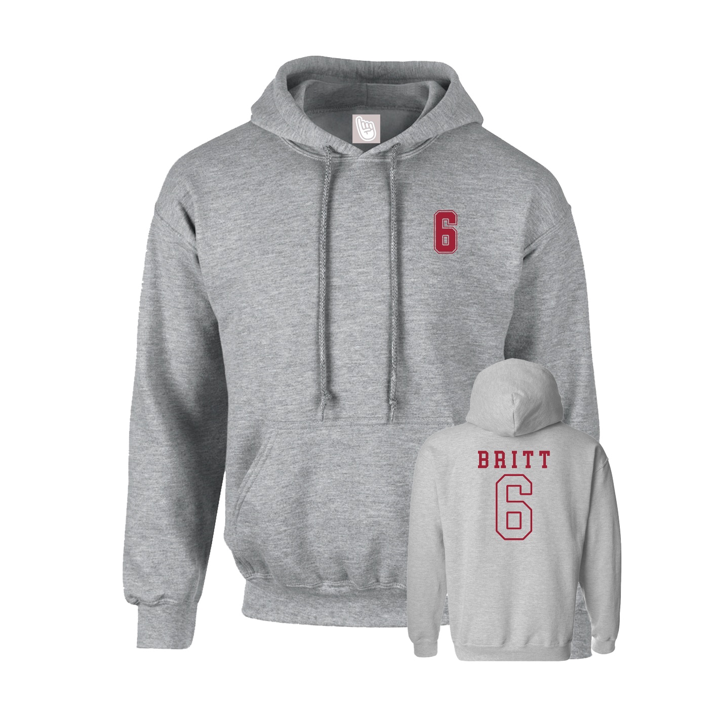 Youth Hoodie — Chest Back in Grey