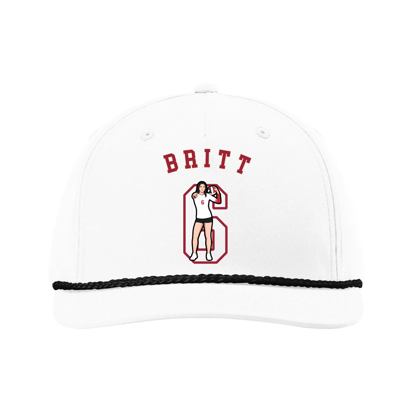 Five-Panel Classic Rope Cap — Shirsey Arch in White
