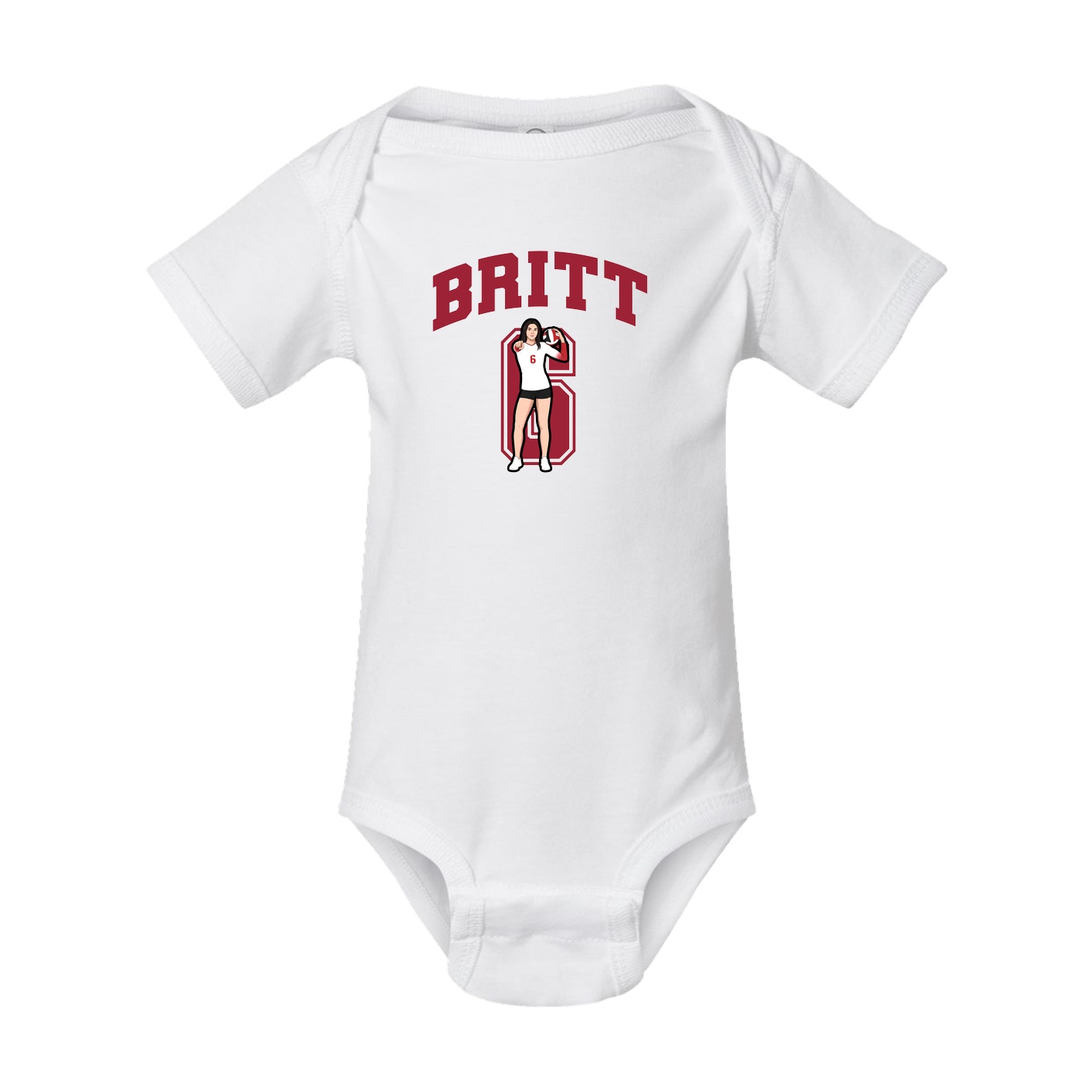 Baby Onesie — Number in White