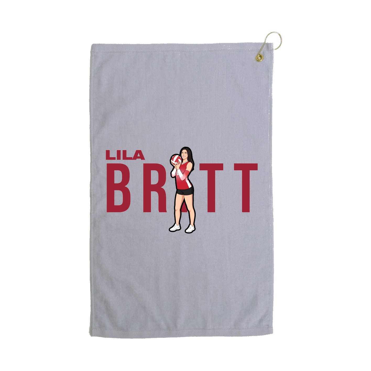 Golf Towel — Player Name in Grey