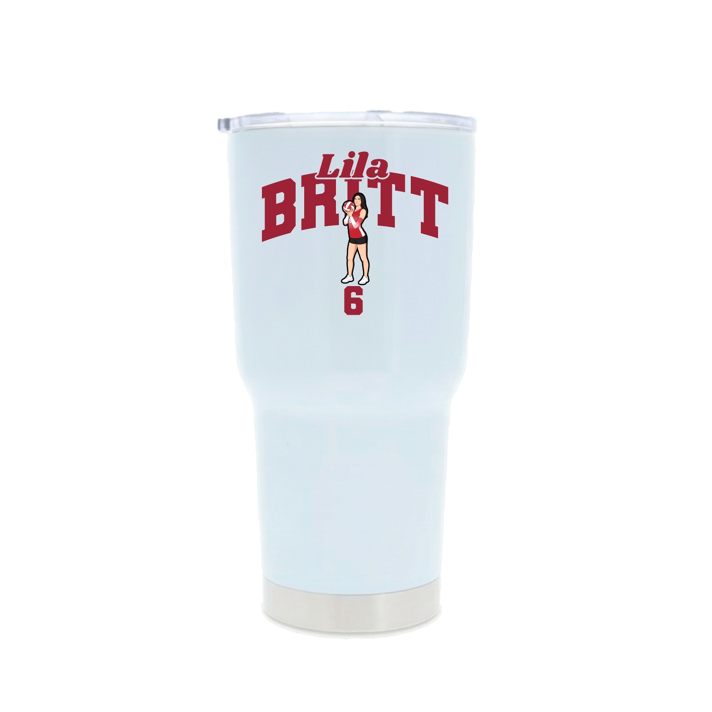 30oz Stainless Steel Tumbler — Signature Arch in White