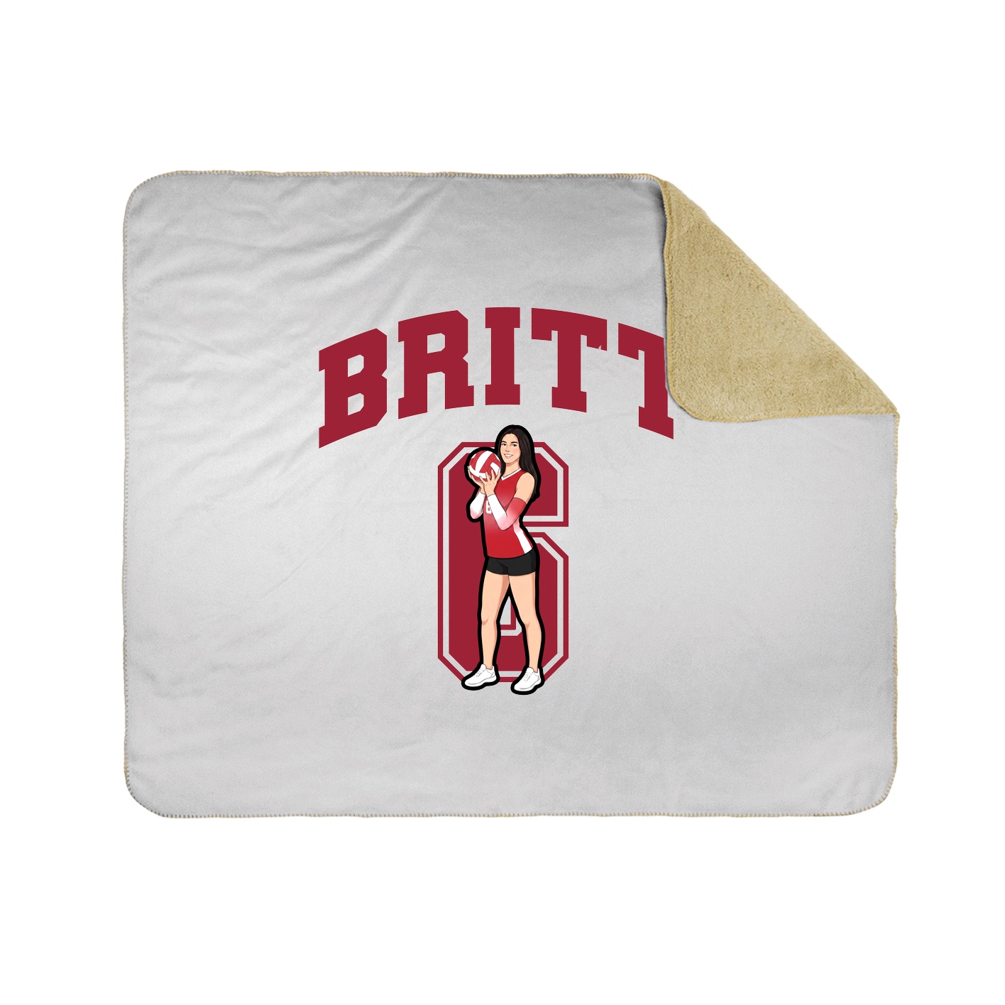 Throw Blanket — Number in White