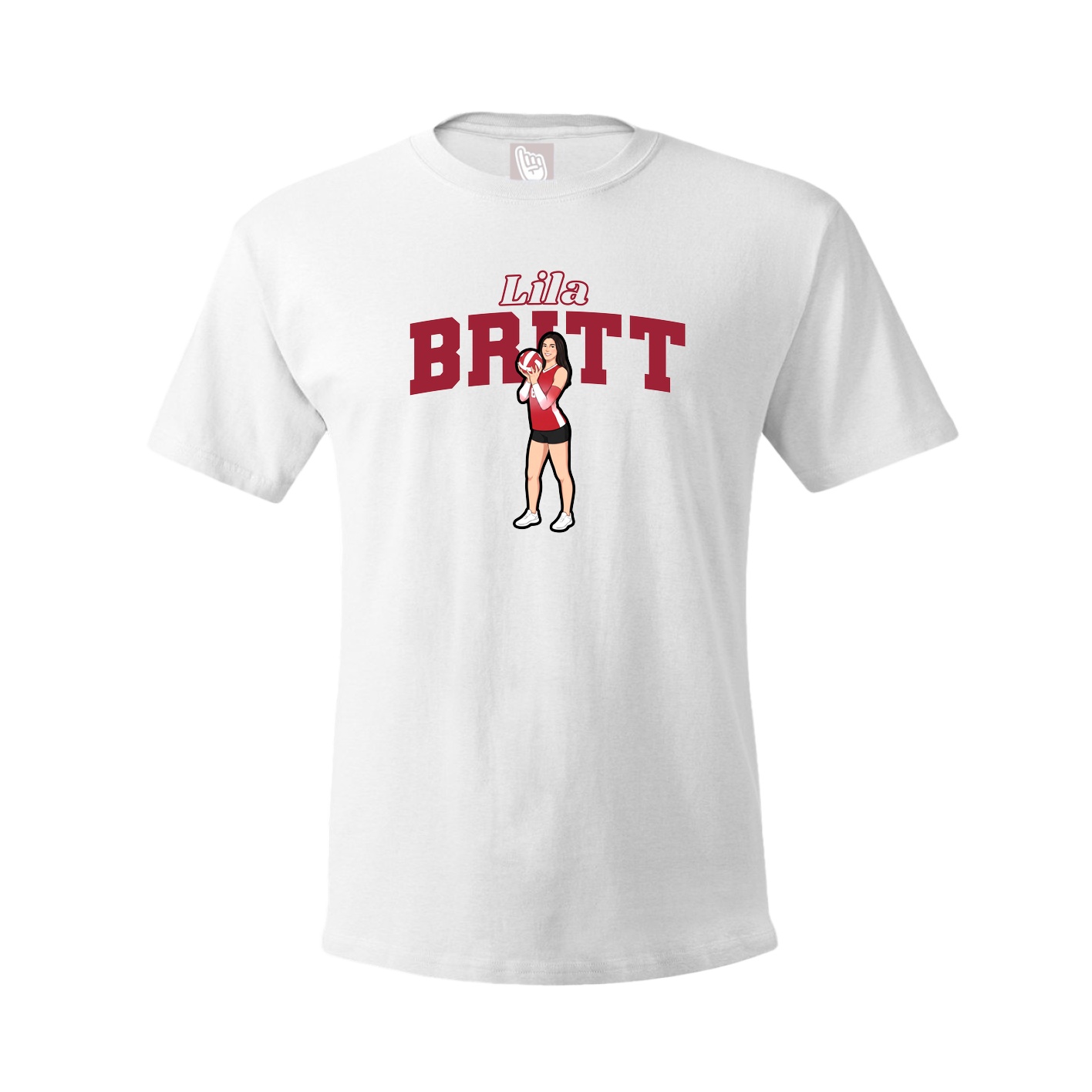 Youth Tee — Name Arch in White