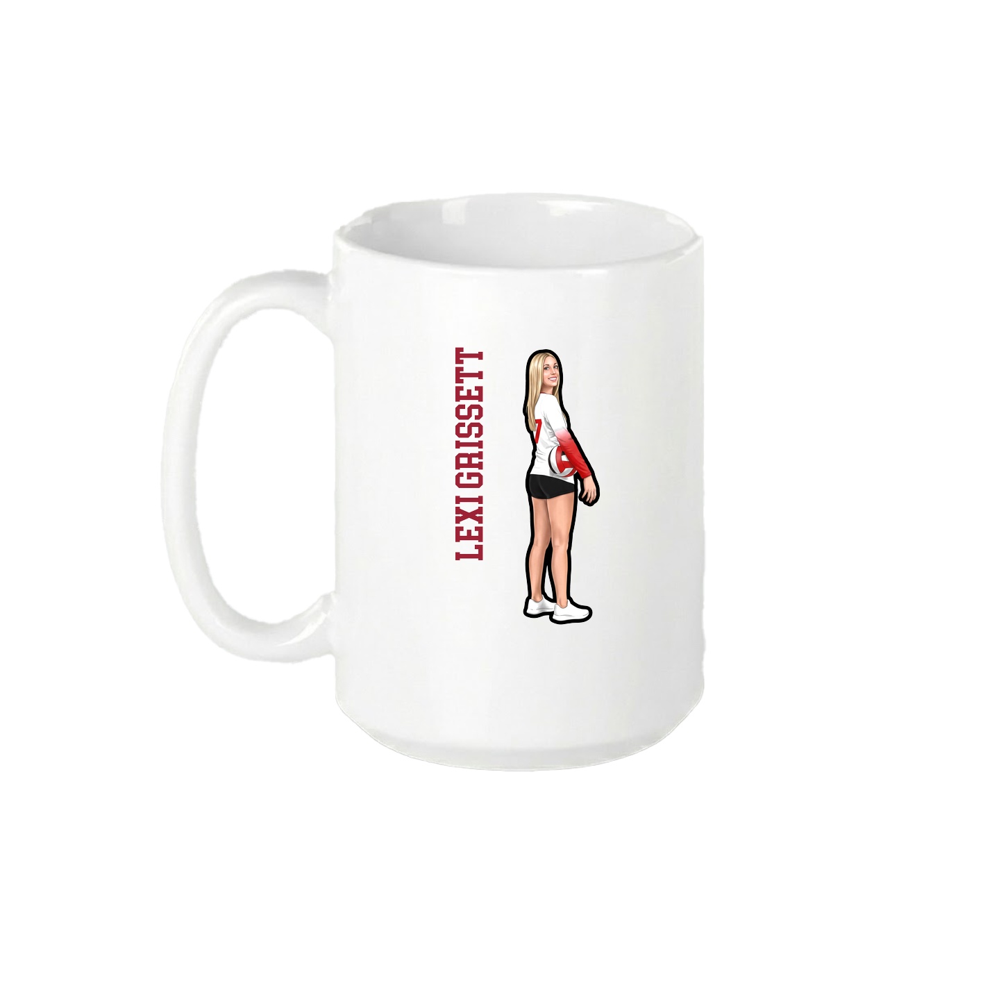 15oz Coffee Mug — Name Vertical in White