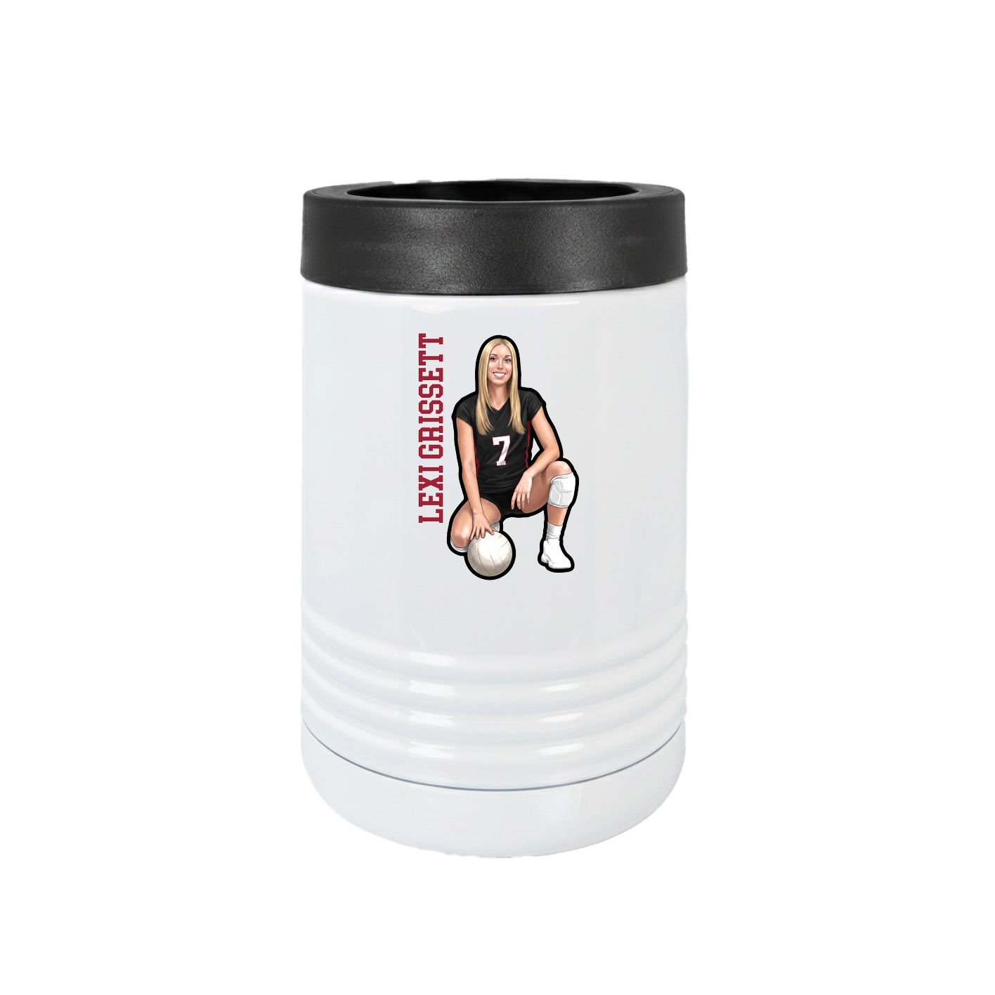 Beverage Holder — Name Vertical in White
