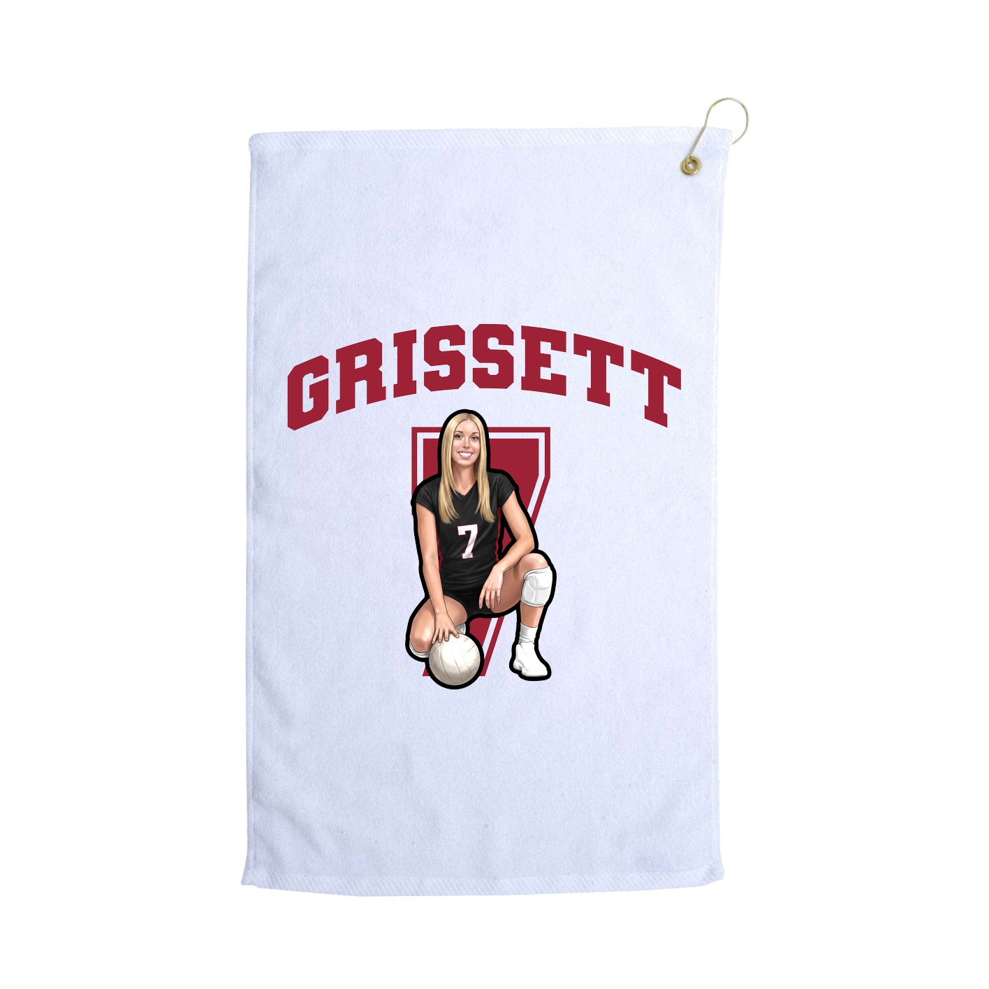 Golf Towel — Number in White