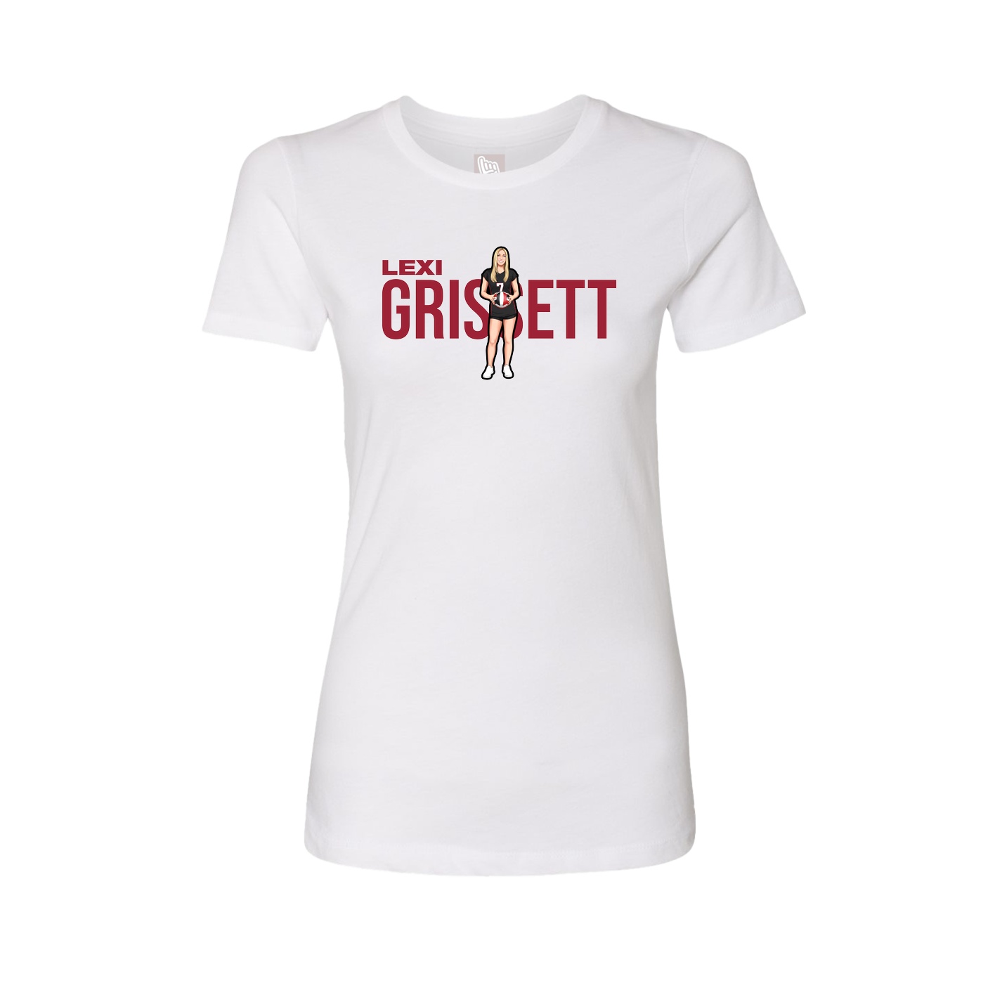 Fitted Women's Tee — Player Name in White