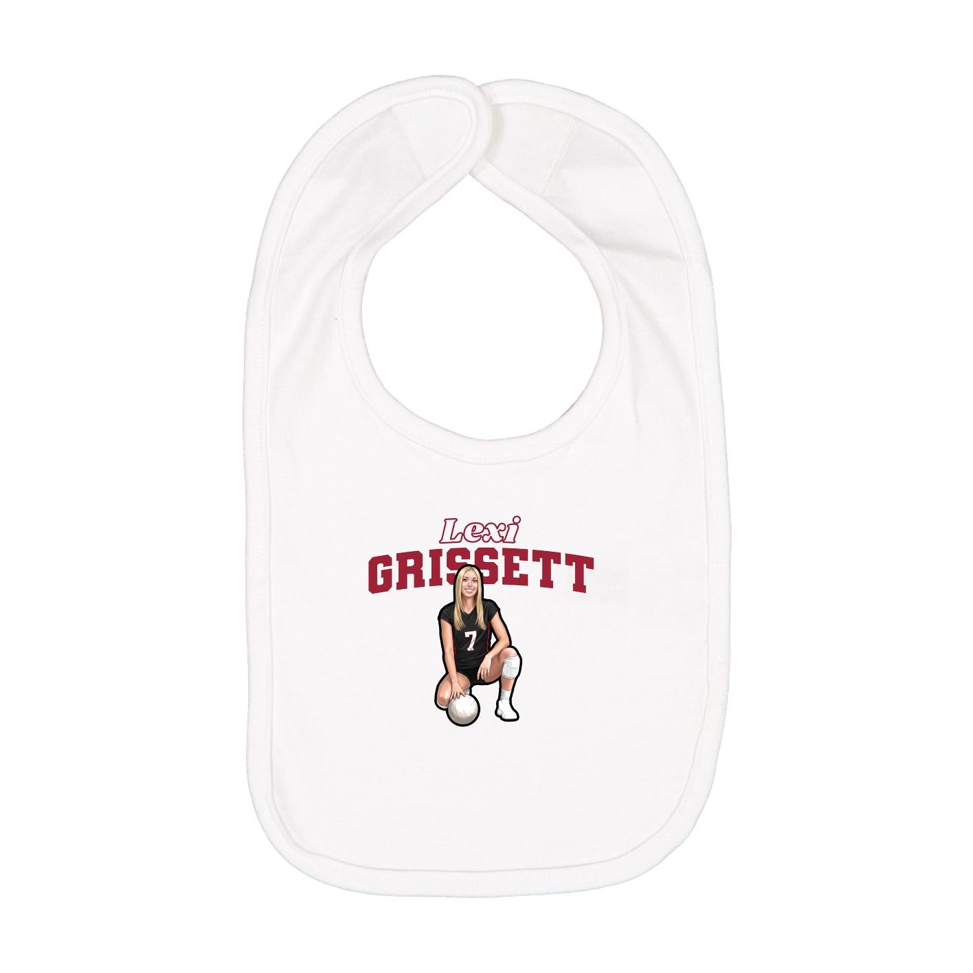Infant Bib — Name Arch in White