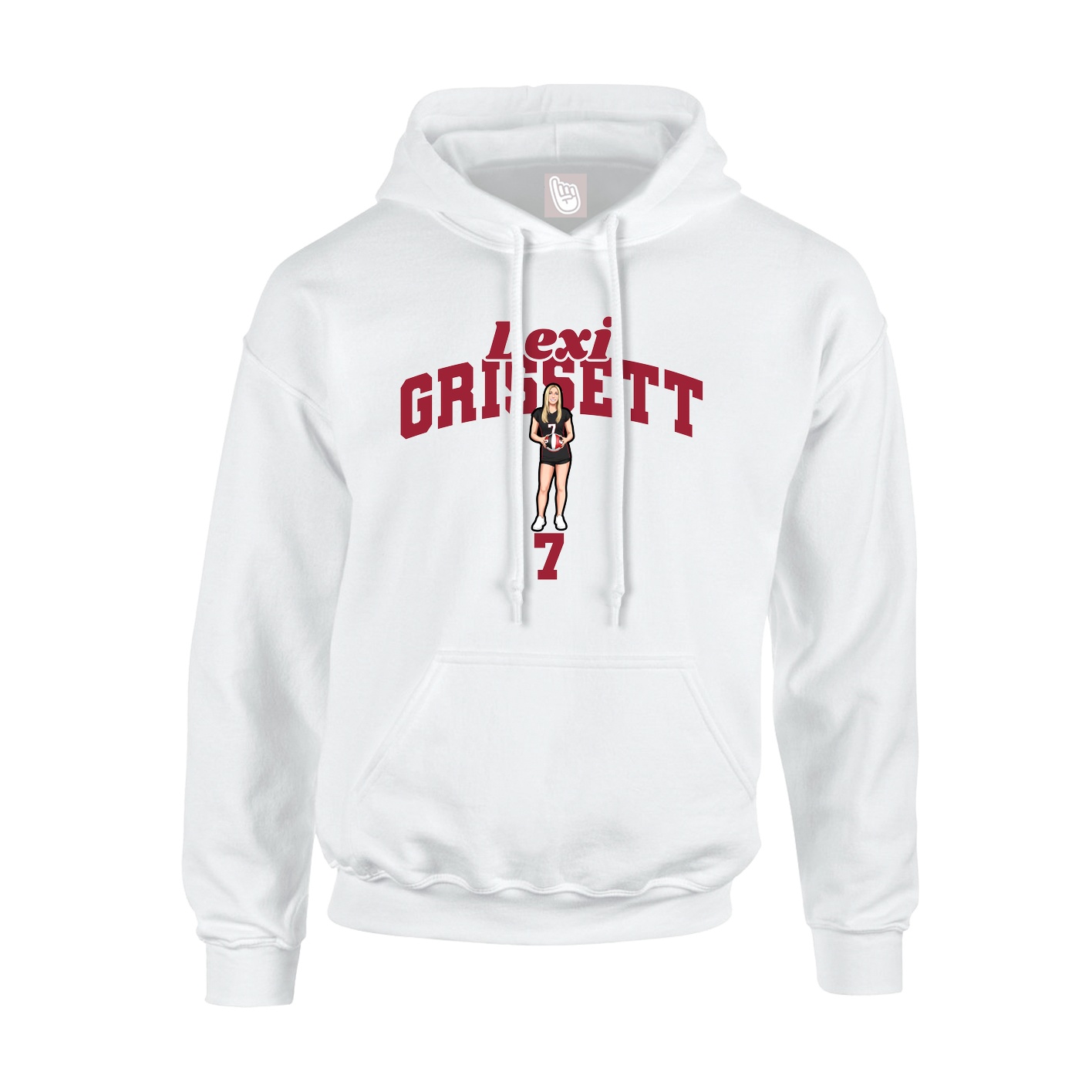 Youth Hoodie — Signature Arch in White
