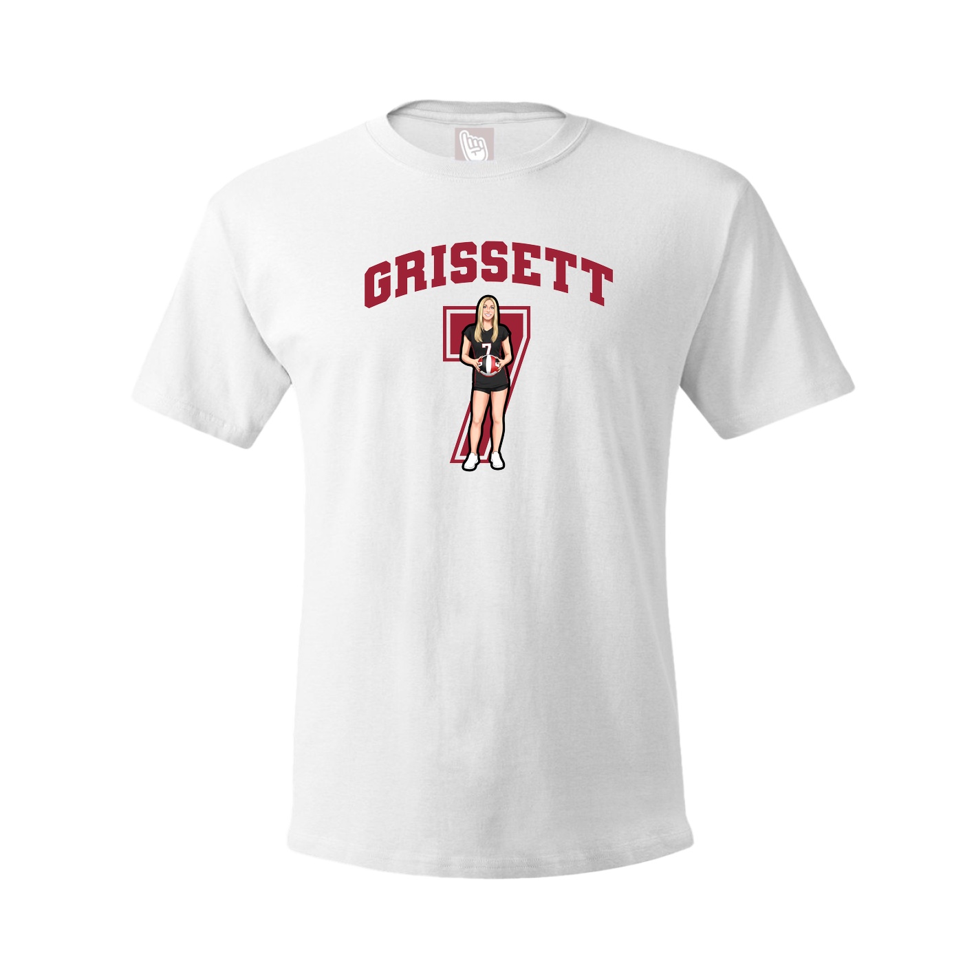 Youth Tee — Number in White