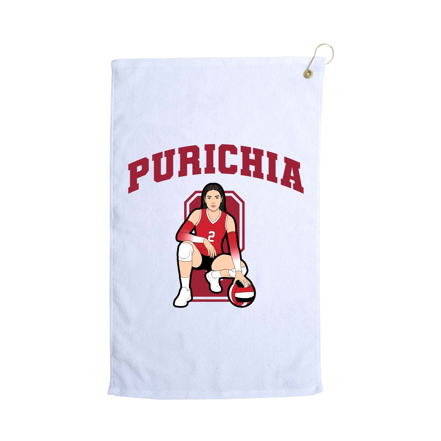 Golf Towel — Number in White