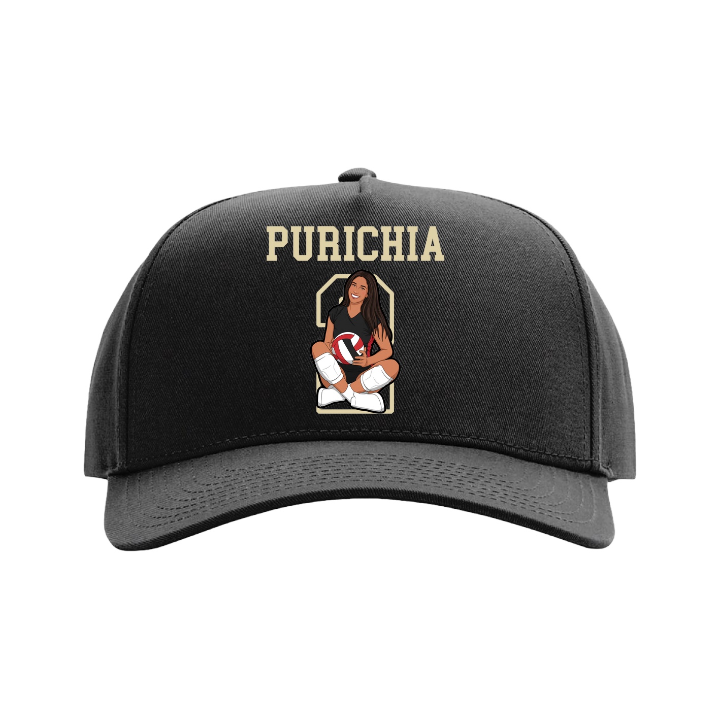 Full Fabric Five-Panel Champ Cap — Shirsey in Black