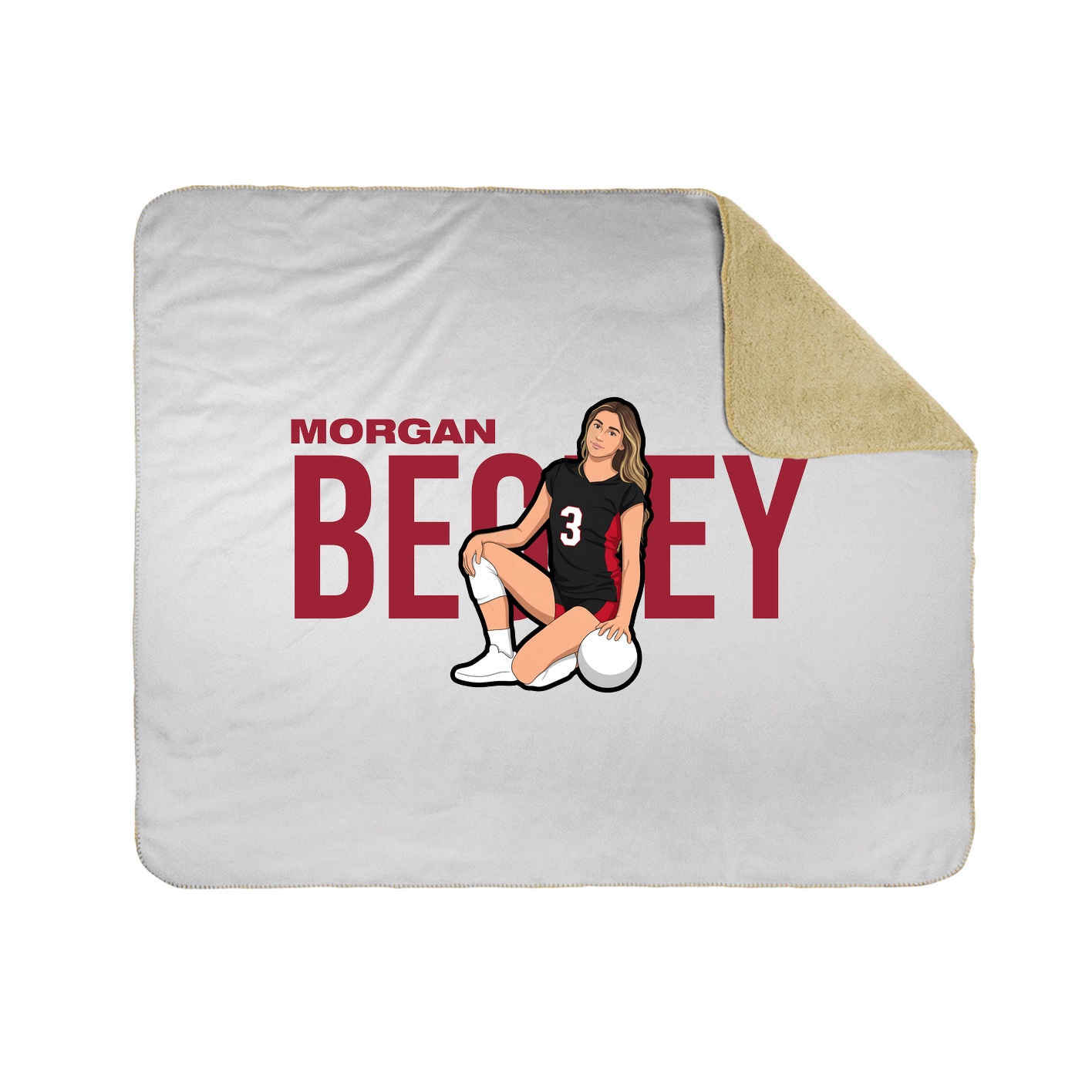 Throw Blanket — Player Name in White