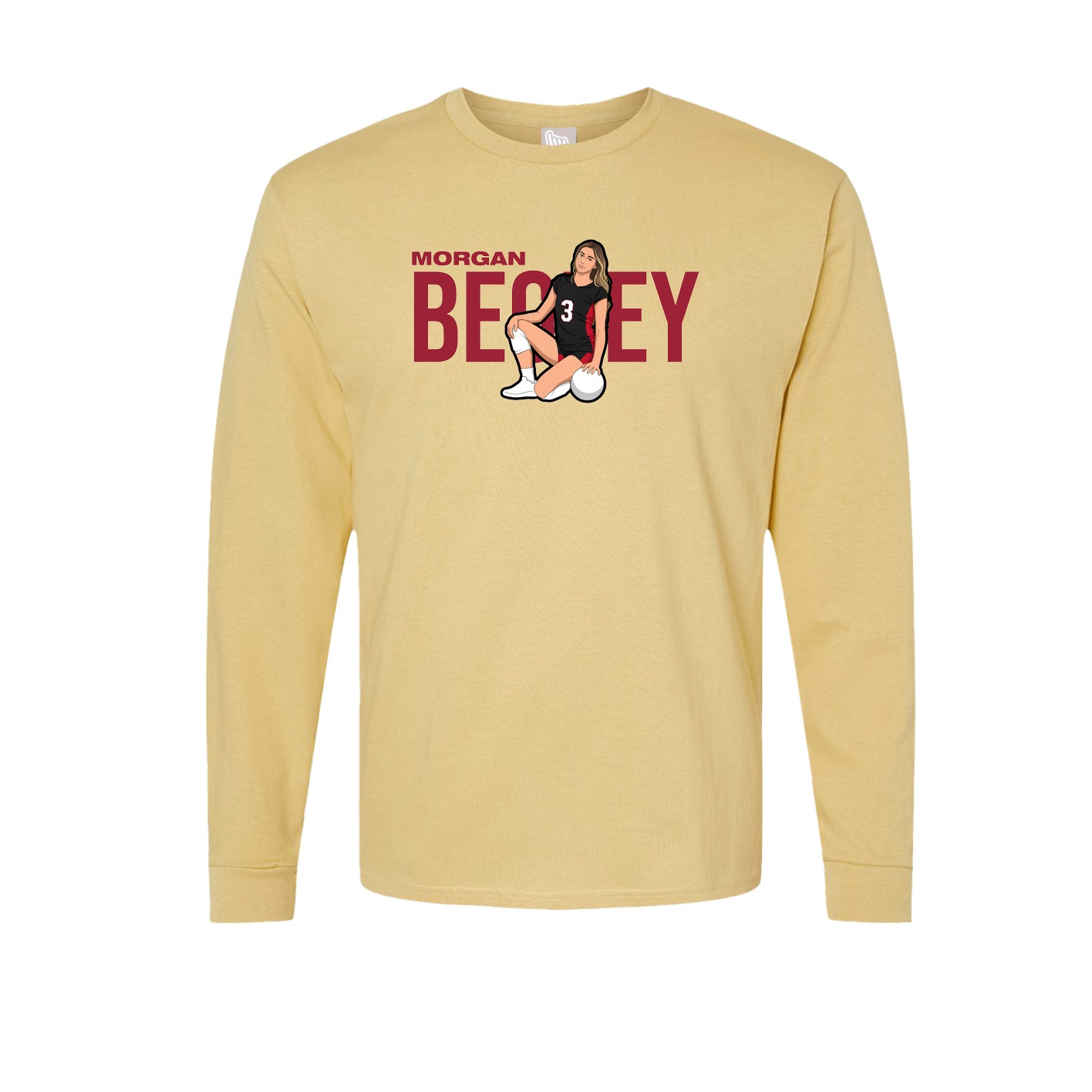 Long Sleeve Tee — Player Name in Vegas Gold