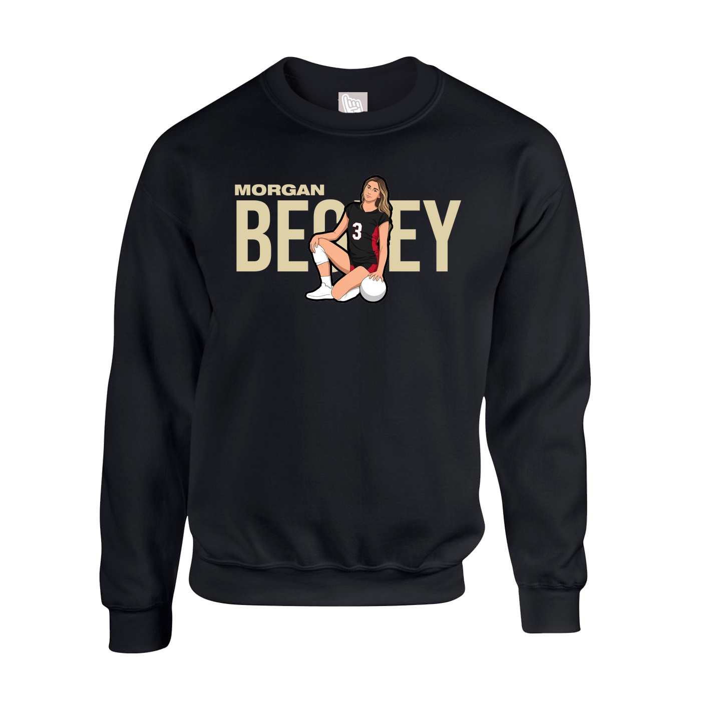 Fleece Crew — Player Name in Black