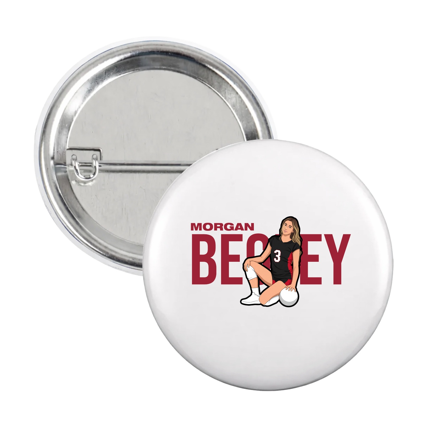 Game Day Button — Player Name in White