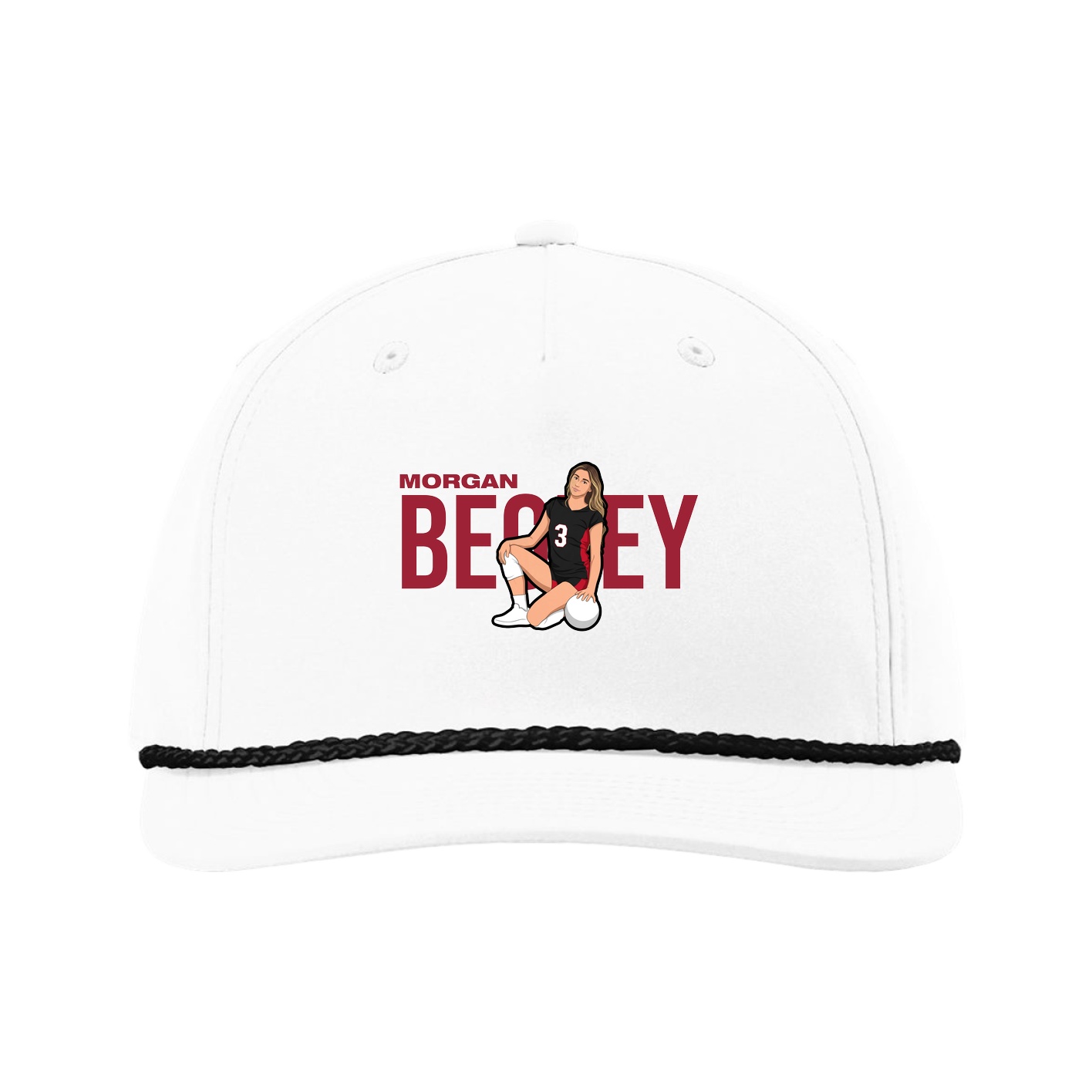 Five-Panel Classic Rope Cap — Player Name in White