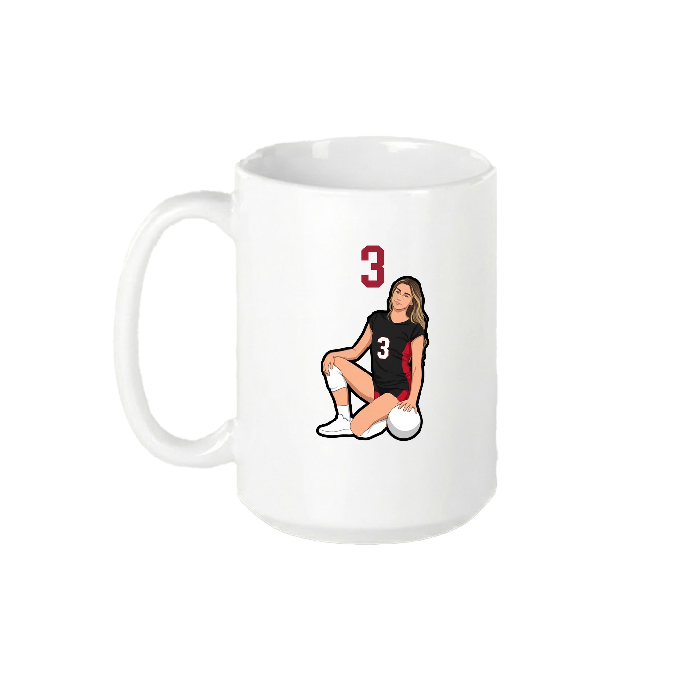 15oz Coffee Mug — Number Top in White