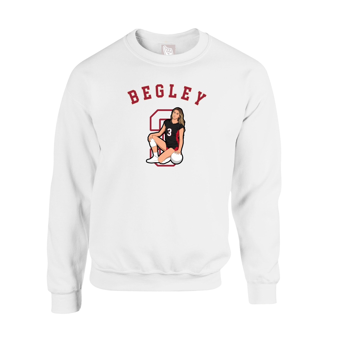 Fleece Crew — Shirsey Arch in White