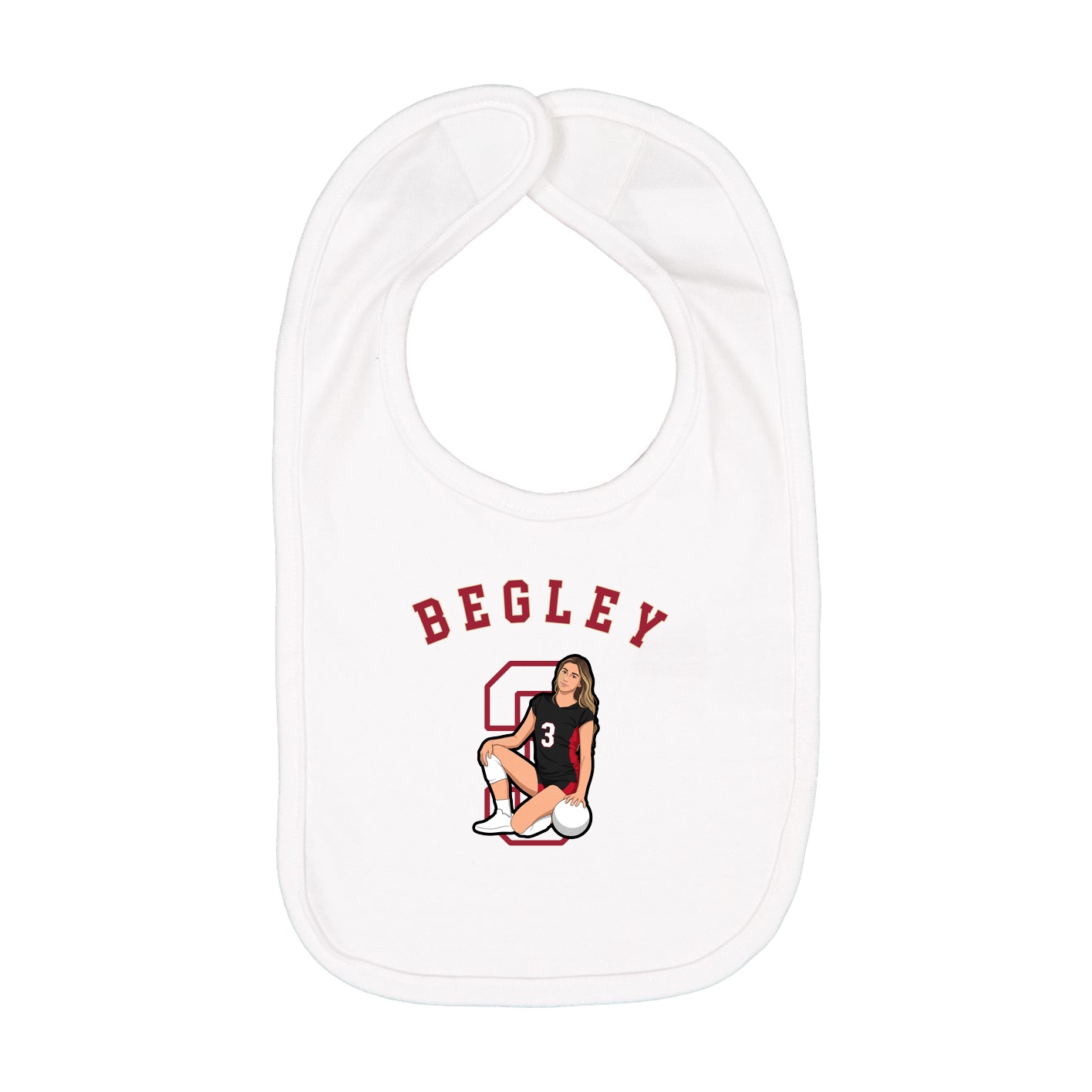 Infant Bib — Shirsey Arch in White