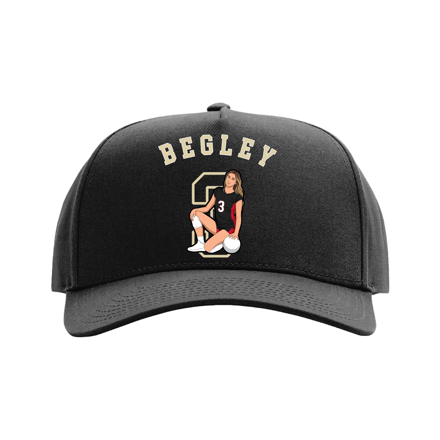 Full Fabric Five-Panel Champ Cap — Shirsey Arch in Black