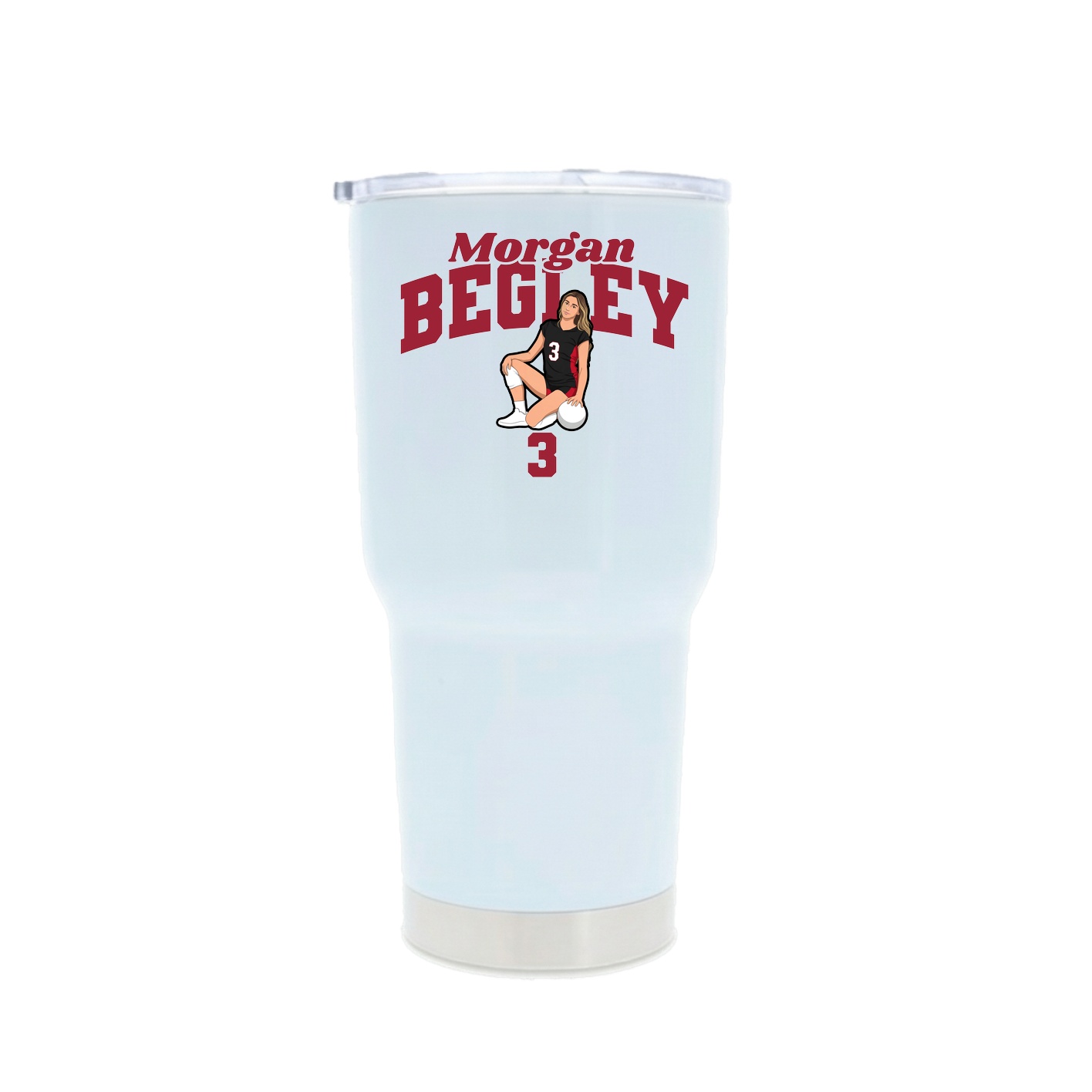 30oz Stainless Steel Tumbler — Signature Arch in White