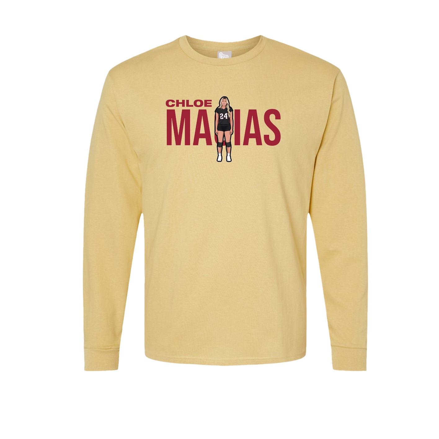 Long Sleeve Tee — Player Name in Vegas Gold