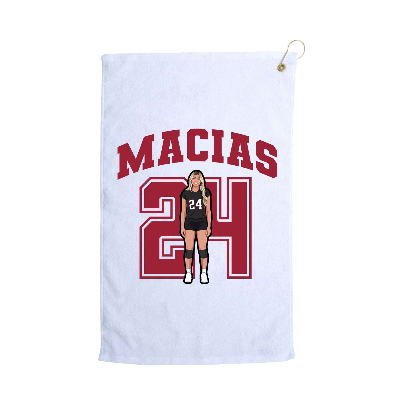 Golf Towel — Number in White
