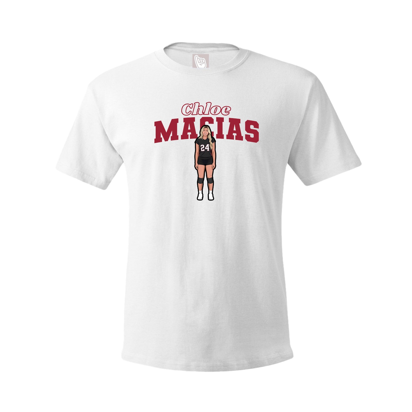 Youth Tee — Name Arch in White