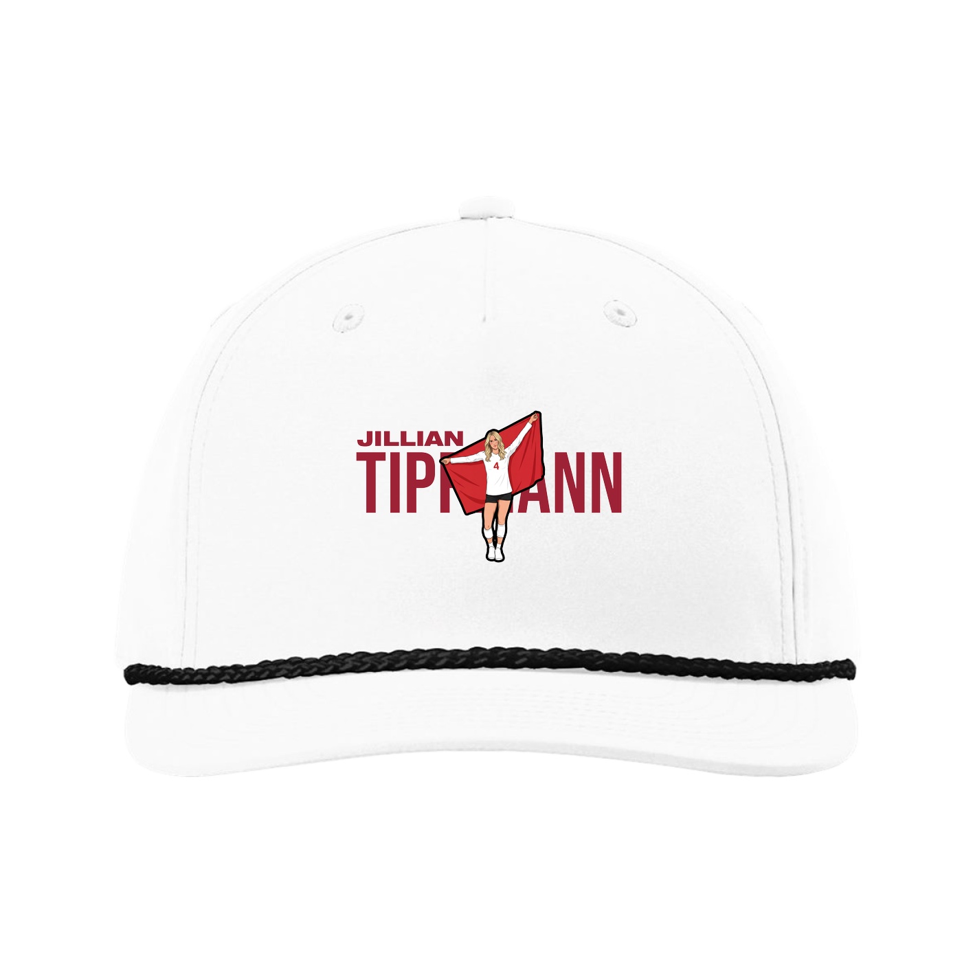 Five-Panel Classic Rope Cap — Player Name in White