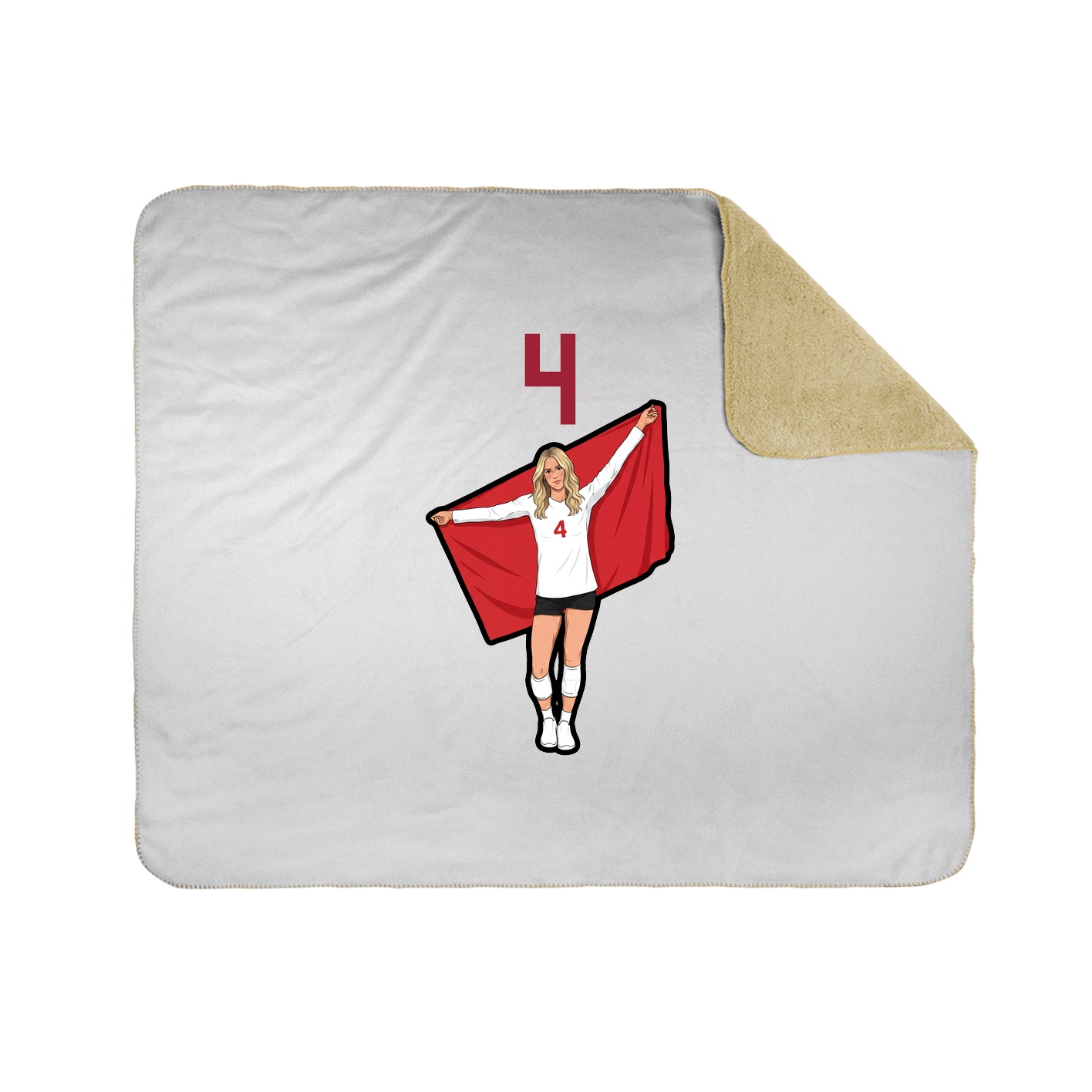 Throw Blanket — Number Top in White
