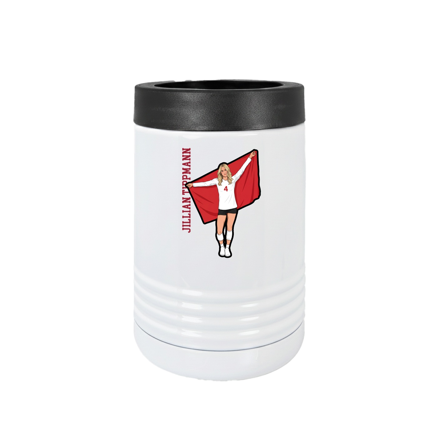 Beverage Holder — Name Vertical in White