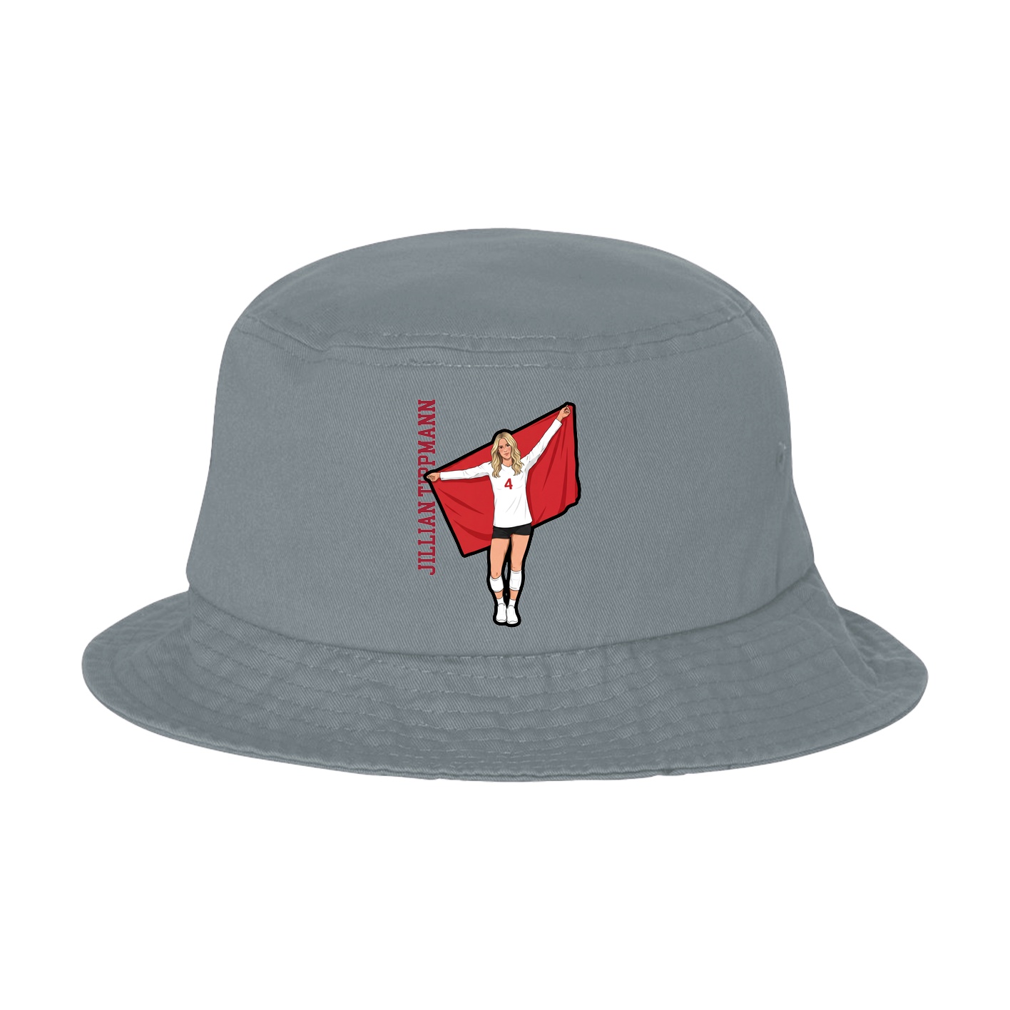 Bucket Cap — Name Vertical in Grey