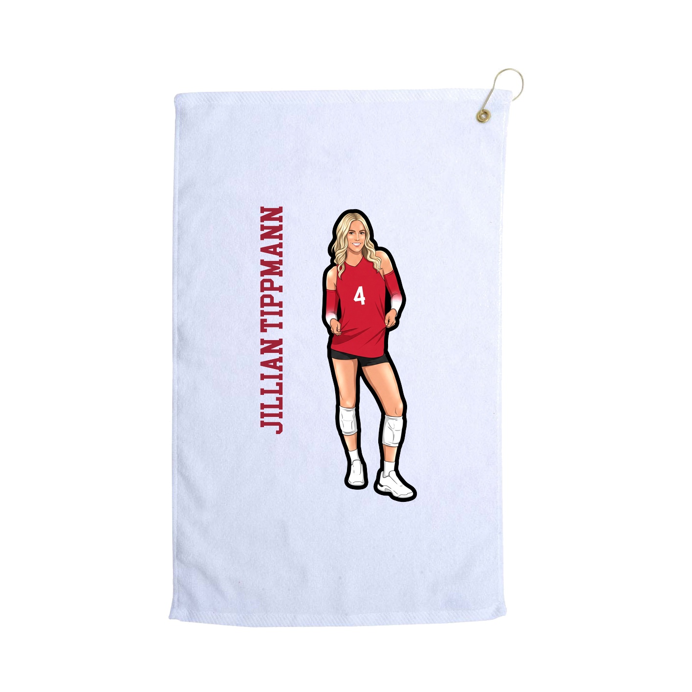 Golf Towel — Name Vertical in White