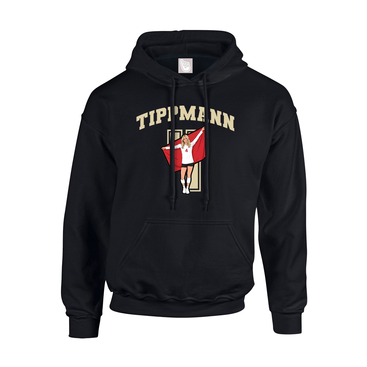 Youth Hoodie — Number in Black