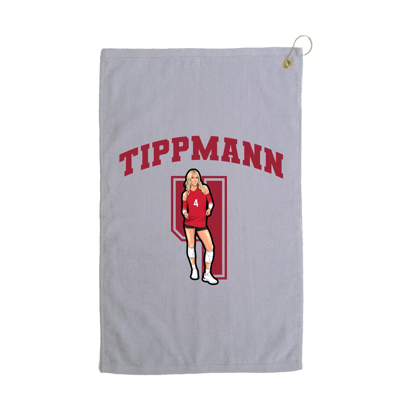 Golf Towel — Number in Grey
