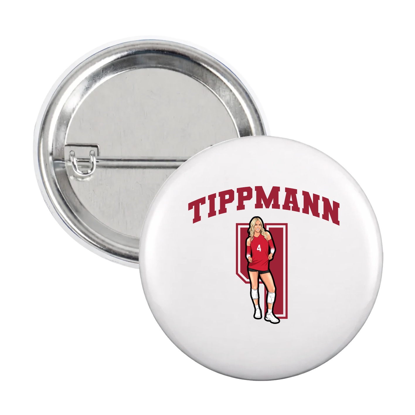 Game Day Button — Number in White