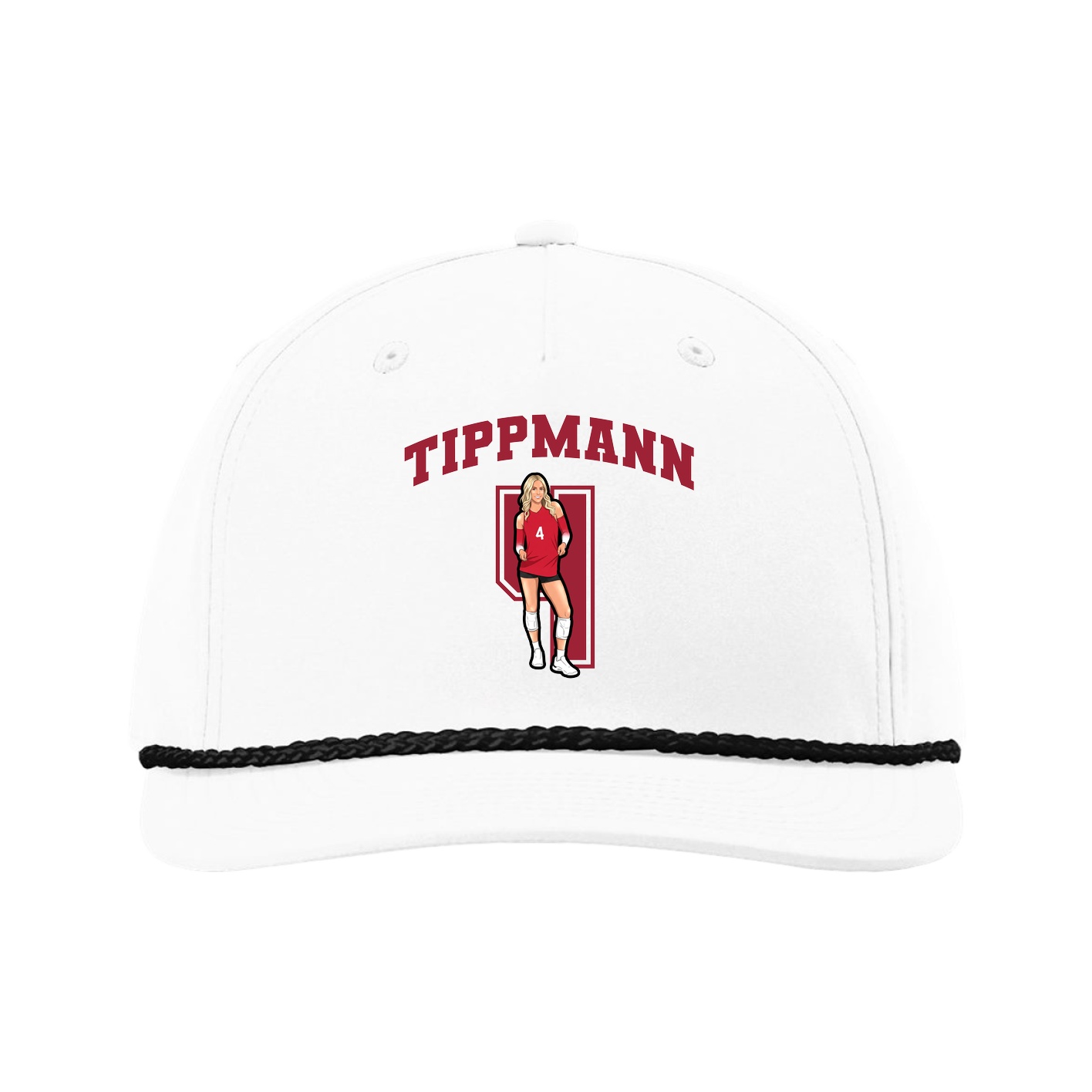 Five-Panel Classic Rope Cap — Number in White